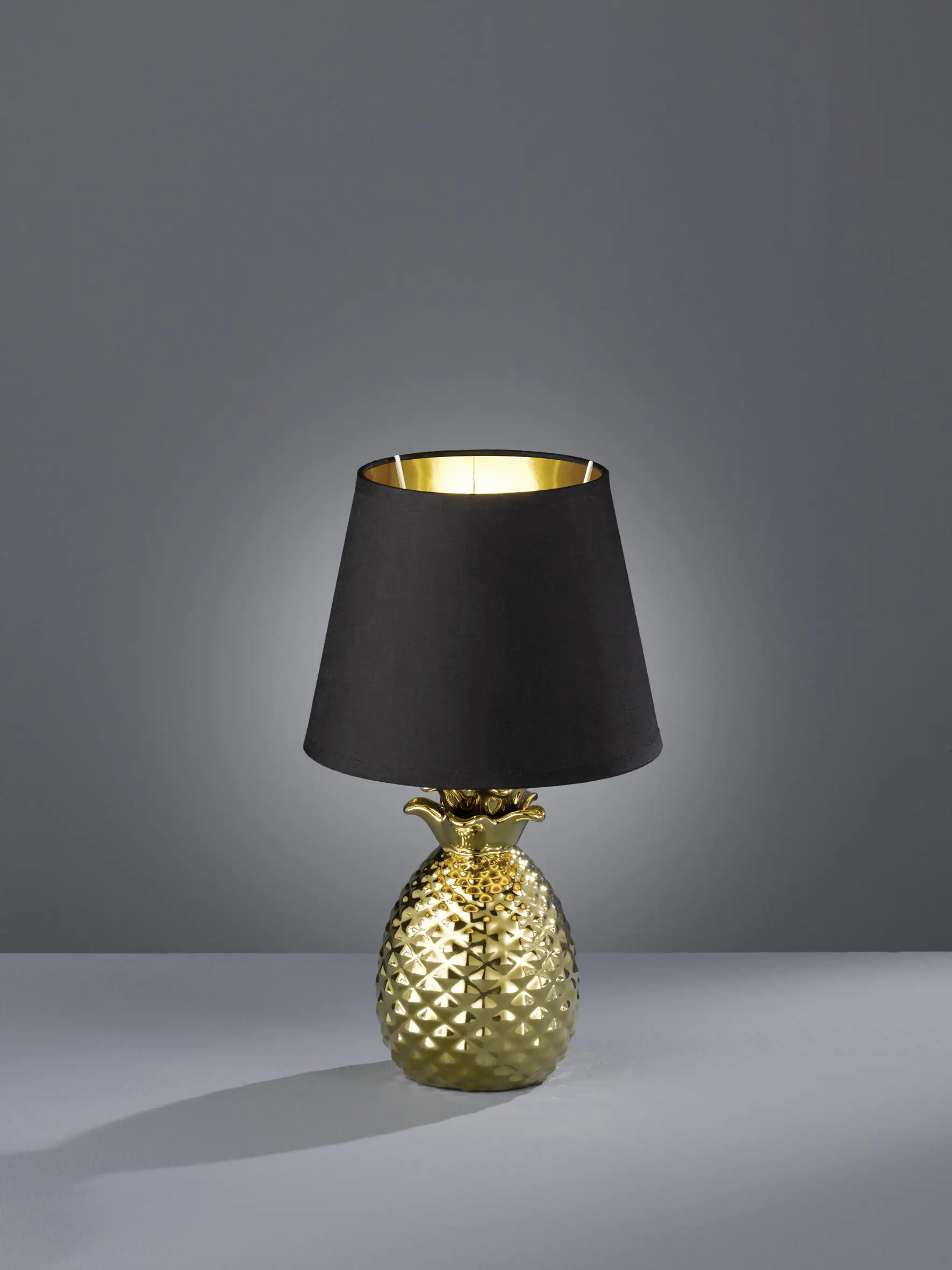 Reality Leuchten Tischleuchte Pineapple gold Schnurschalter