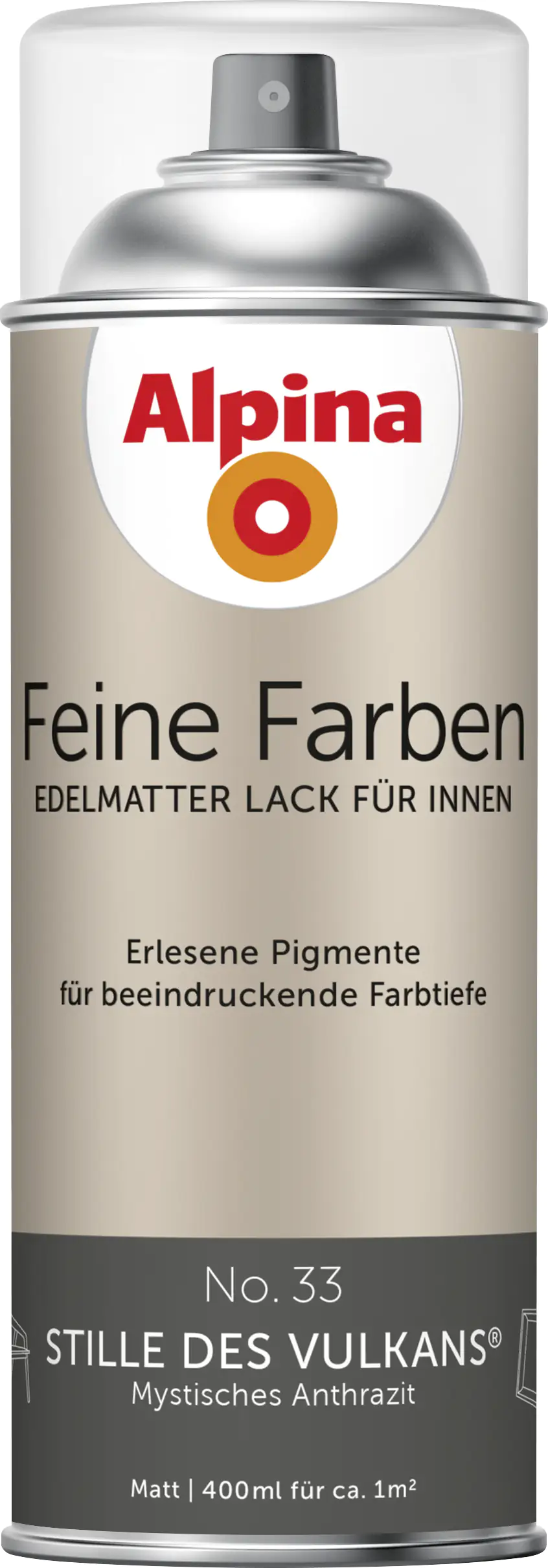 Alpina Feine Farben Sprühlack No. 33 Stille des Vulkans - anthrazit 400 ml