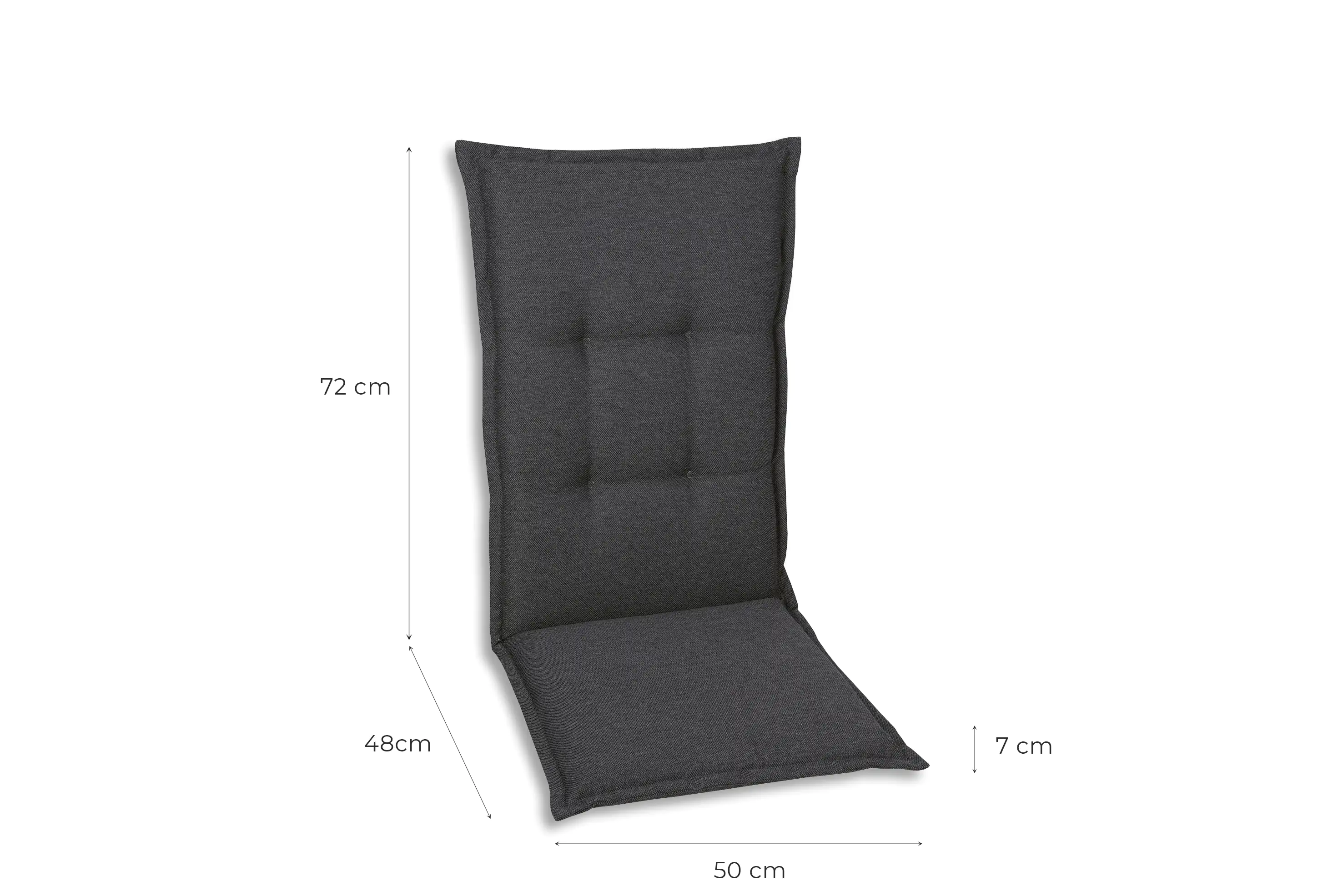 GO-DE Hochlehner-Auflage 120 cm x 50 cm x 7 cm, grau, anthrazit