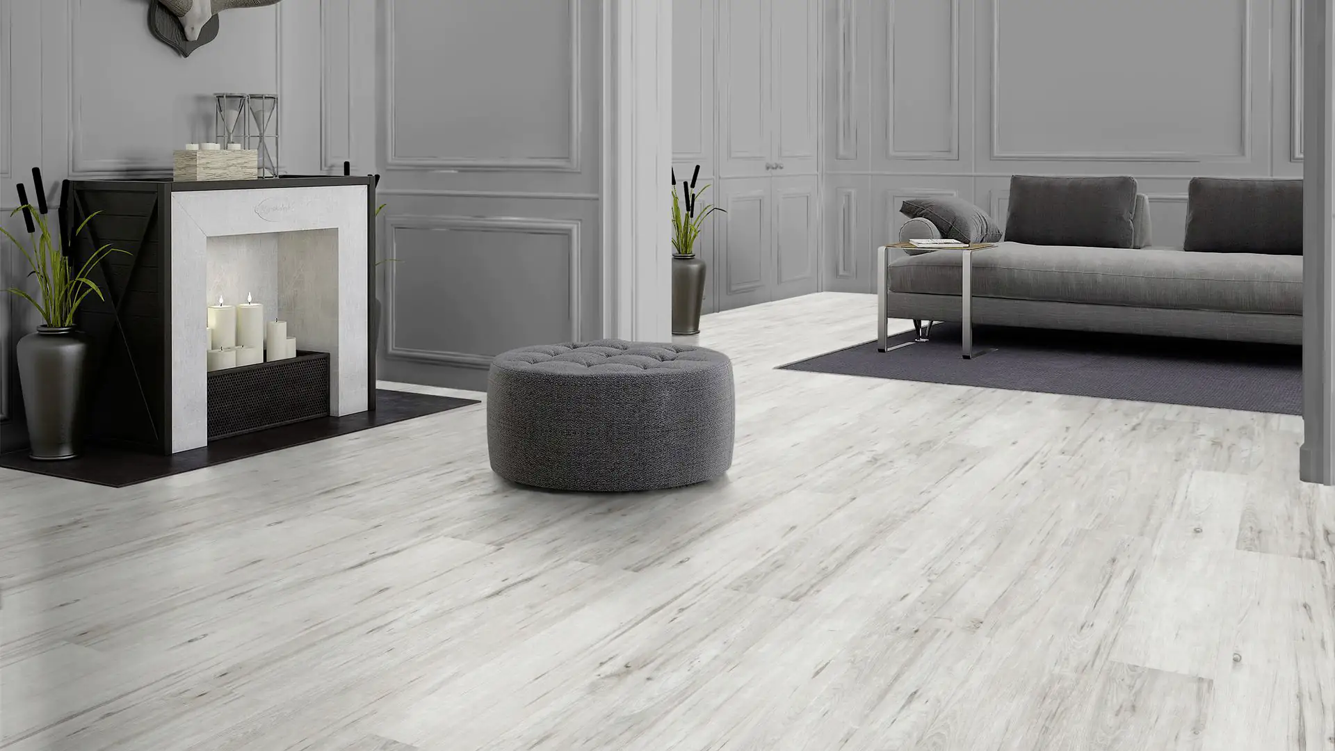 Classen Laminat 7 mm 4V 128,6 x 19,4 cm 7 mm Eiche grau rustikal