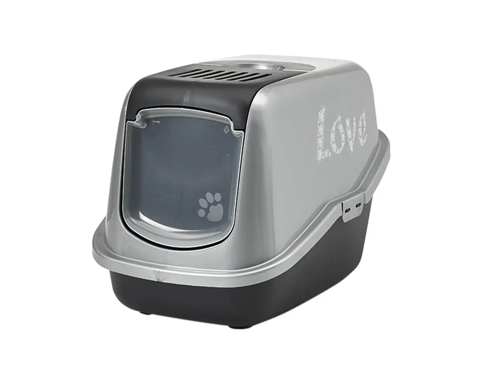 Nobby Katzentoilette Nestor Impression Love schwarz-silber 