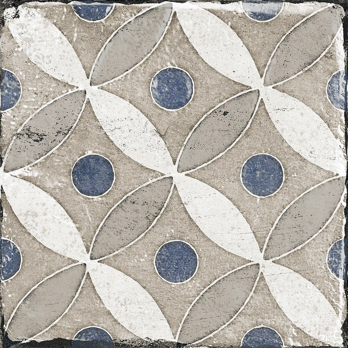 Bodenfliese Feinsteinzeug Marrakesh 20 x 20 cm blau-beige