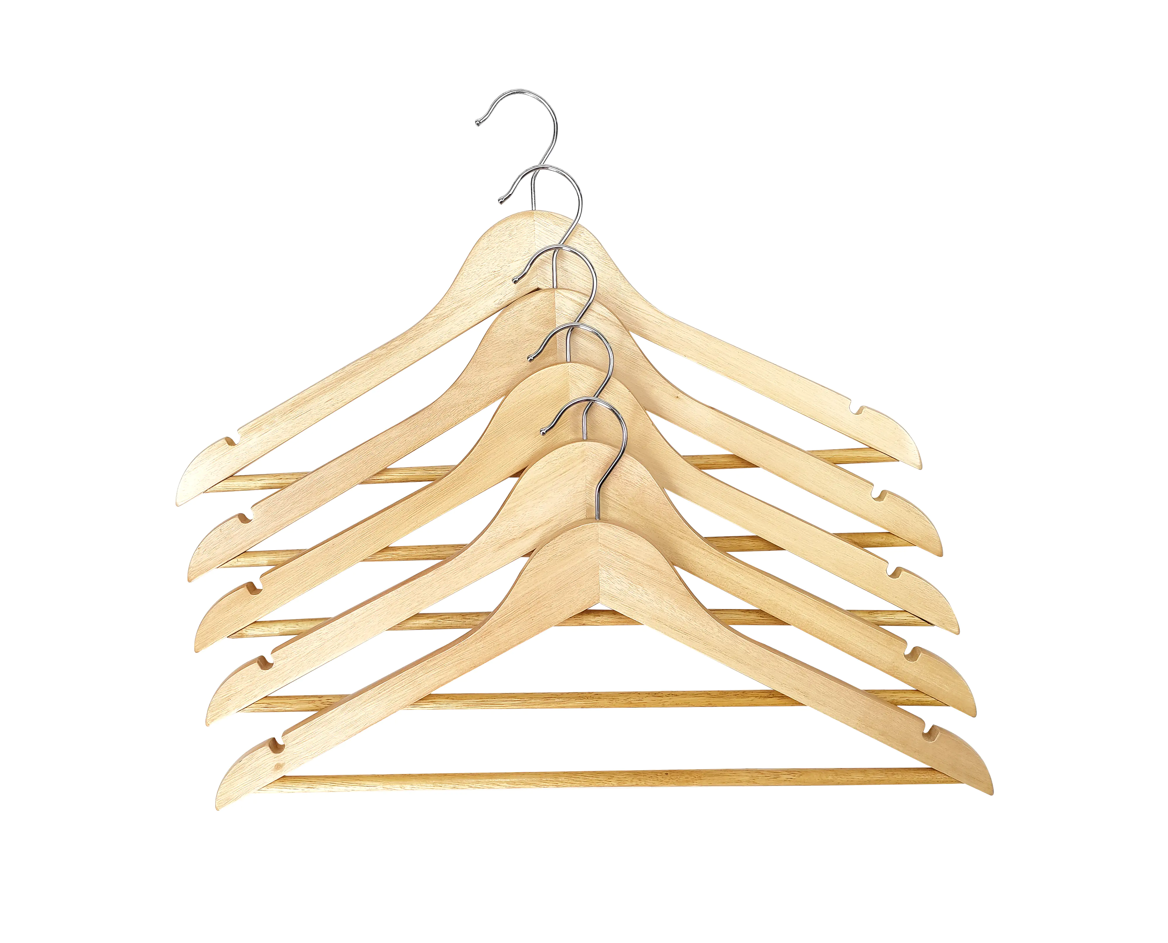 TrendLine Kleiderbügel mit Steg Holz 5 Stück 