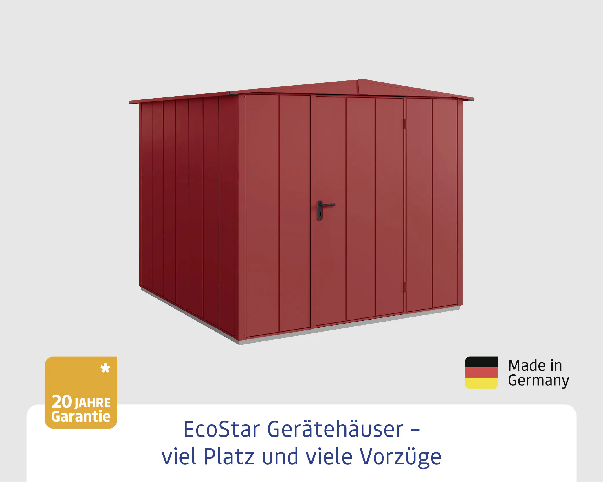 EcoStar Gerätehaus Elegant-S Typ 2 purpurrot 1 flg 258,8 x 247,7 x 216 cm