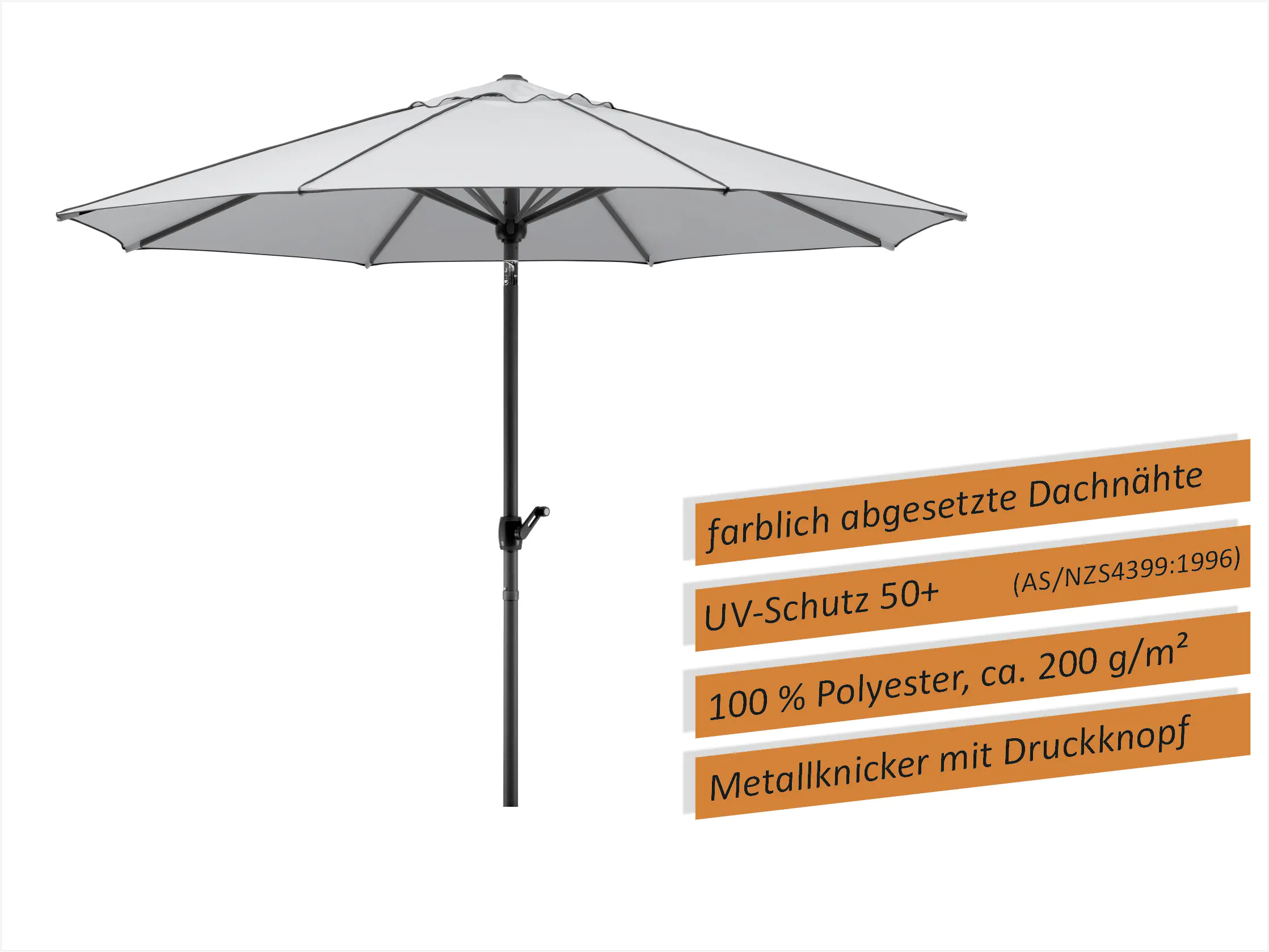 Schneider Sonnenschirm Adria silbergrau, ca. 300 cm Ø