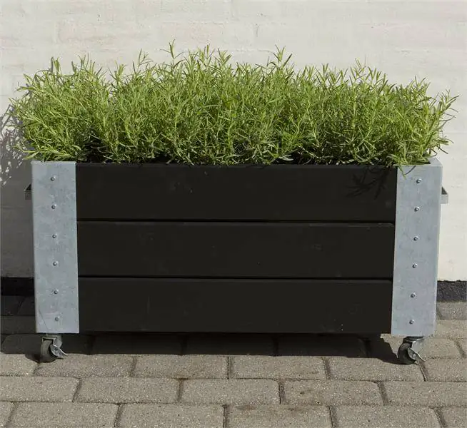 Plus Blumenkasten Cubic 87 x 50 x 47 cm schwarz mit Räder