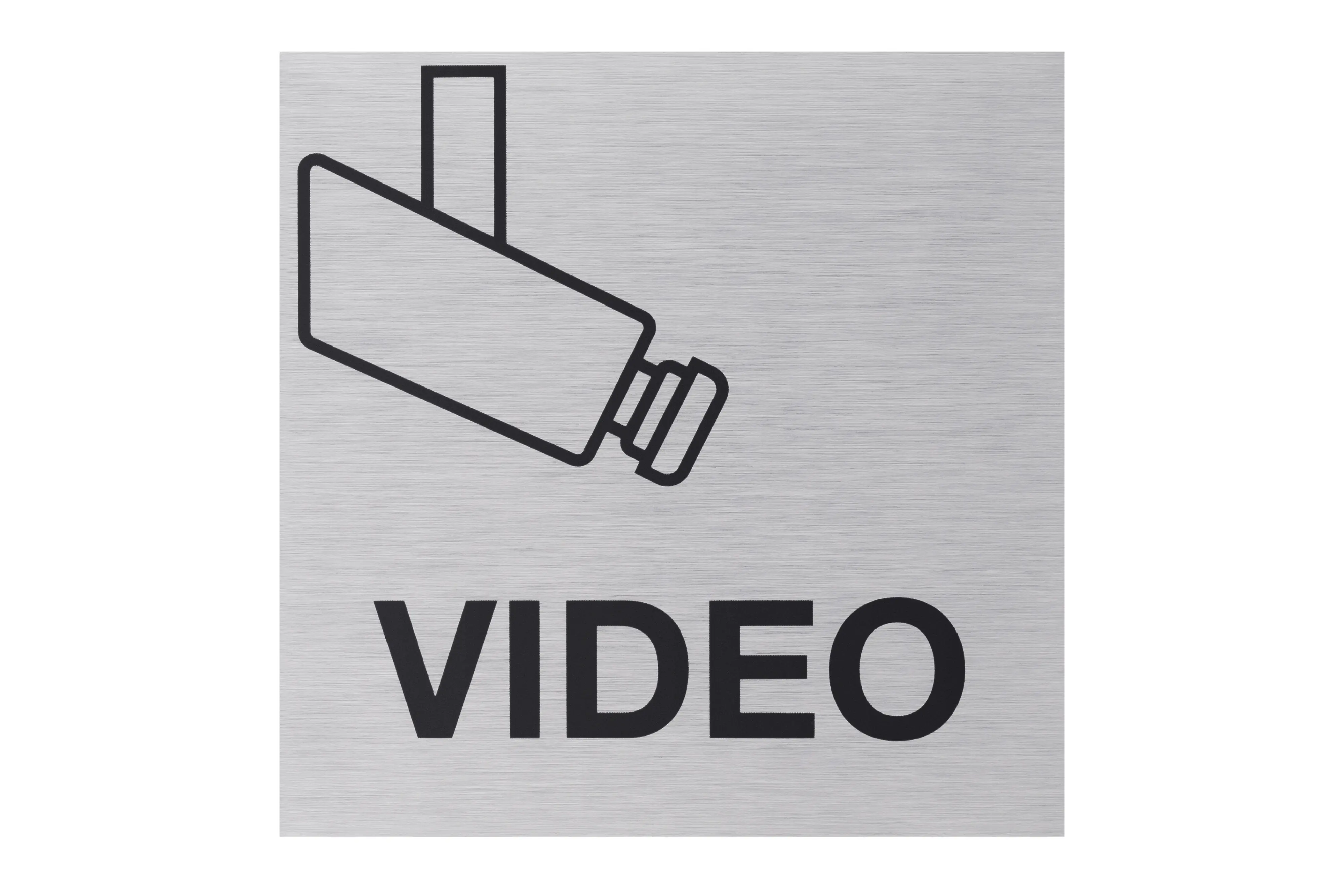 Conmetall Aufkleber Video Aluminium 8 x 8 cm edelstahl-optik