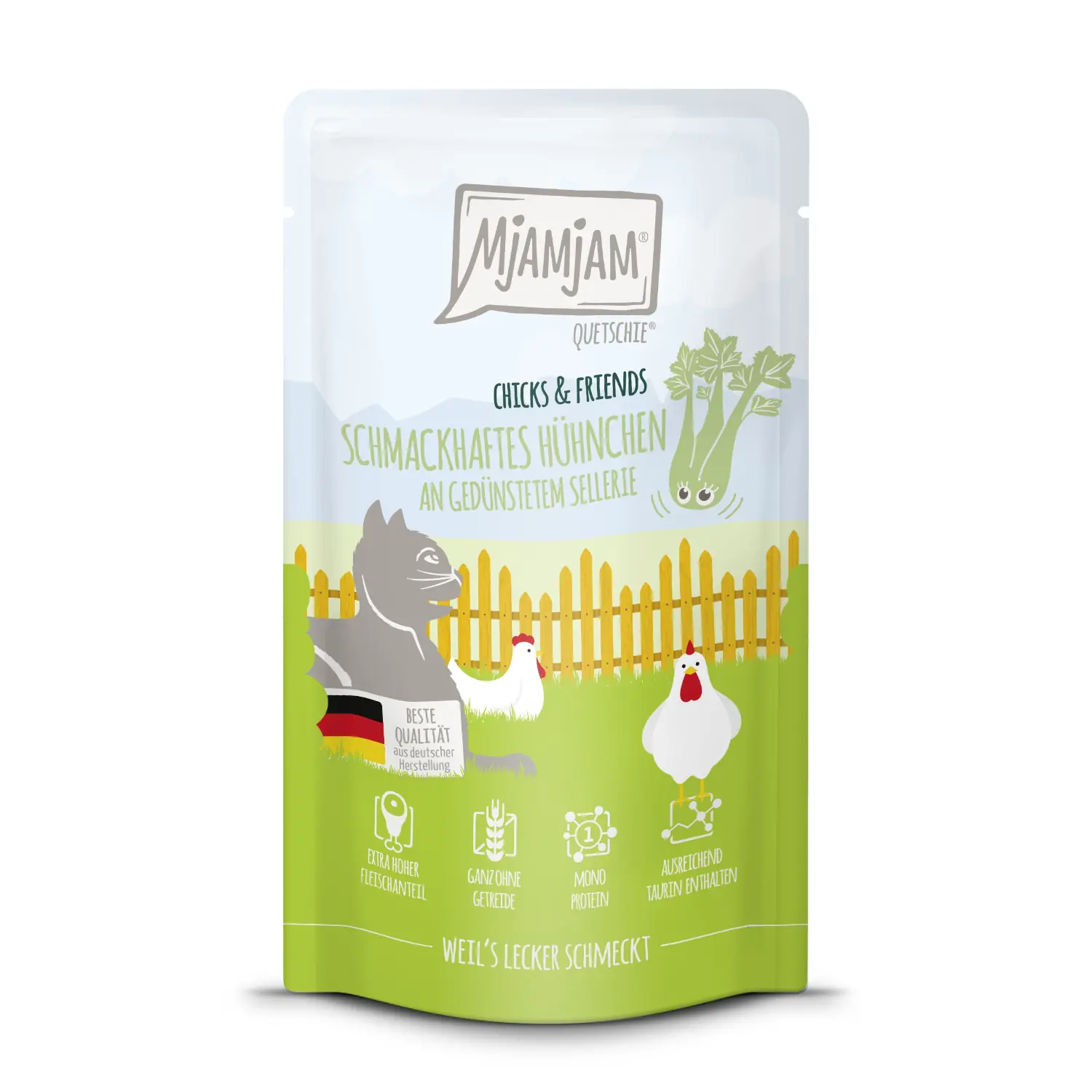 MjAMjAM Katzennassfutter Adult getreidefrei 125 g Huhn & Sellerie