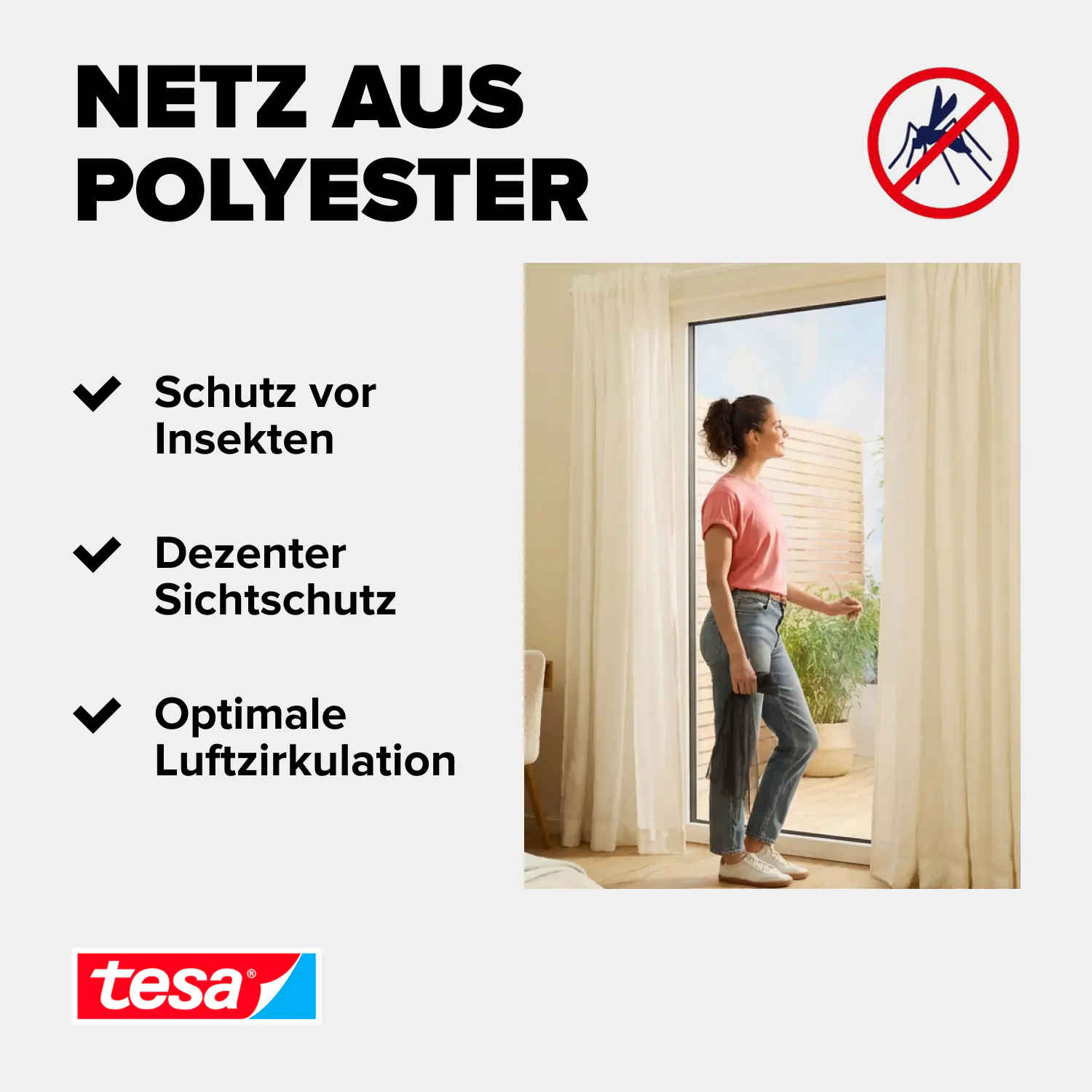 tesa Insektenschutz-Fenster COMFORT 120 x 240 cm weiß