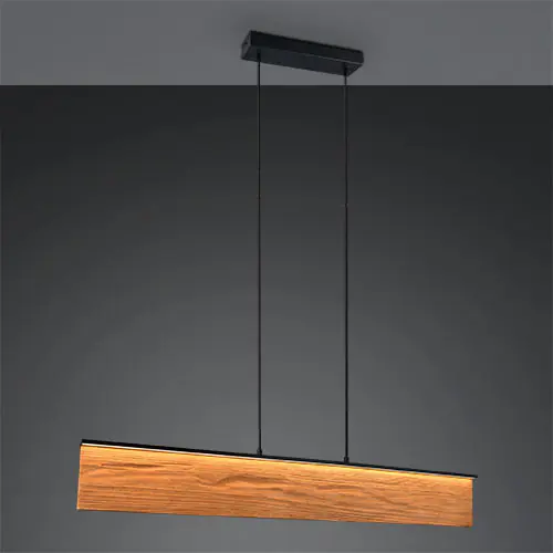Trio LED-Pendelleuchte Kalea 110x150 cm holzfarben warmweiß