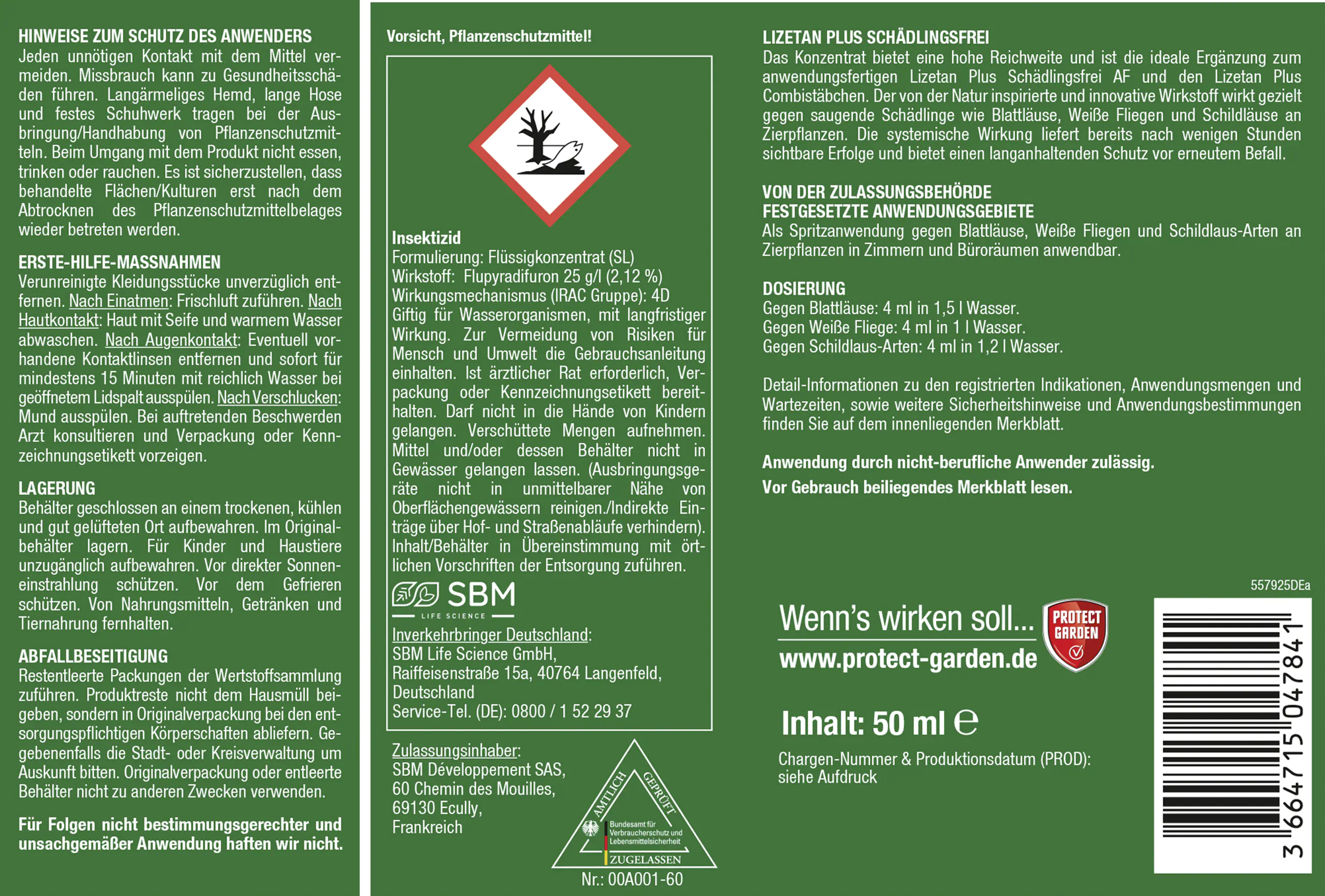 Protect Garden Lizetan Plus Schädlingsfrei 50 ml 