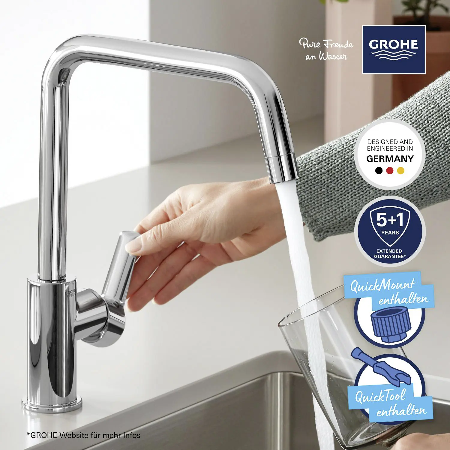 Grohe Quickfix Start Küchenarmatur verchromt