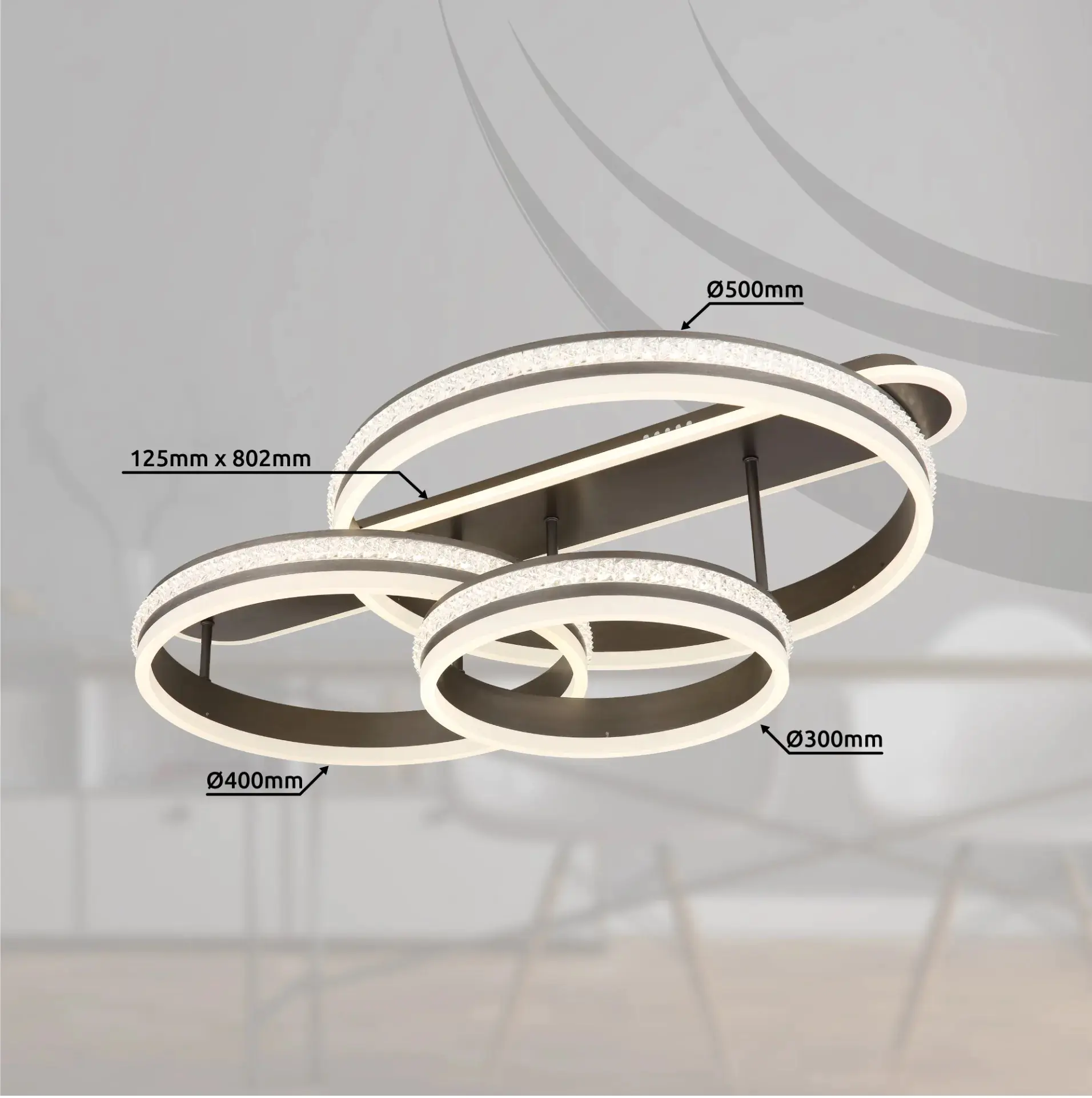 Globo LED Deckenleuchte Grouni 3 Ringe
