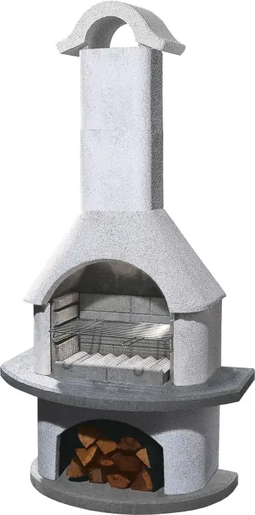 Buschbeck Grillkamin Verona grau 210 x 110 x 65 cm