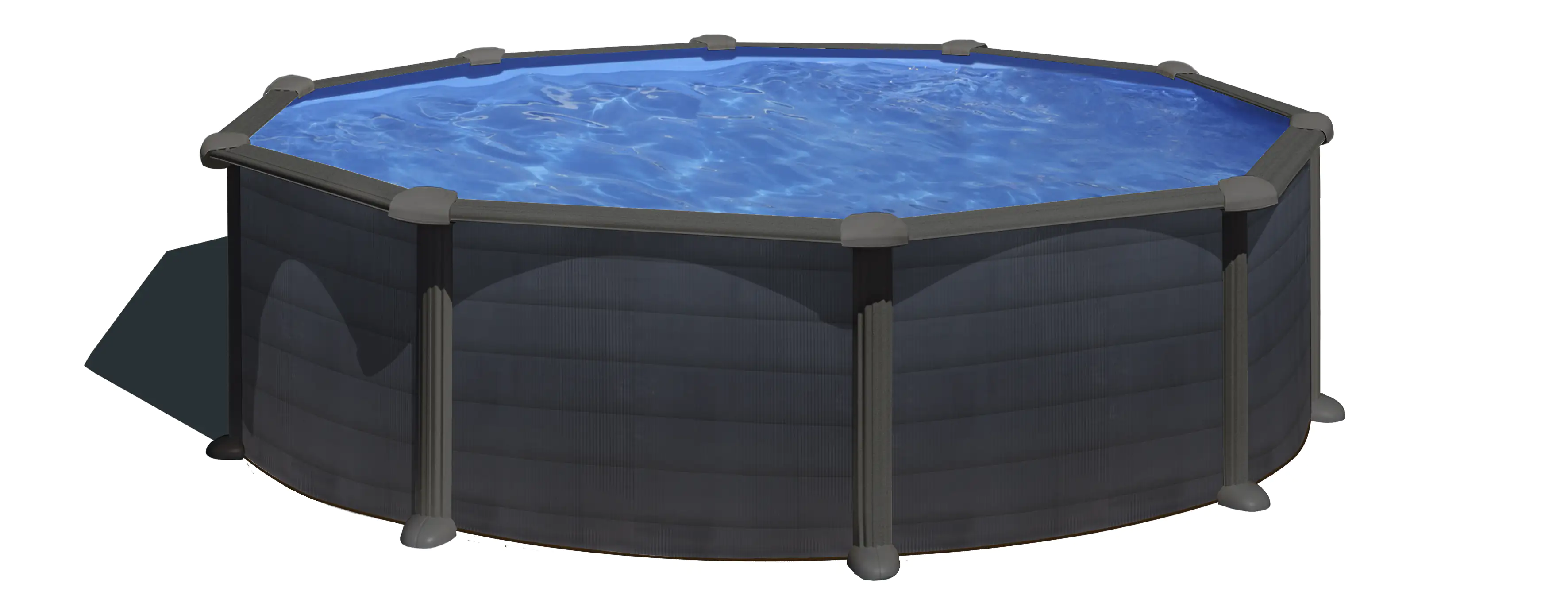 Gre Stahlwandpool Granada rund Ø 460 x 132 cm, graphit