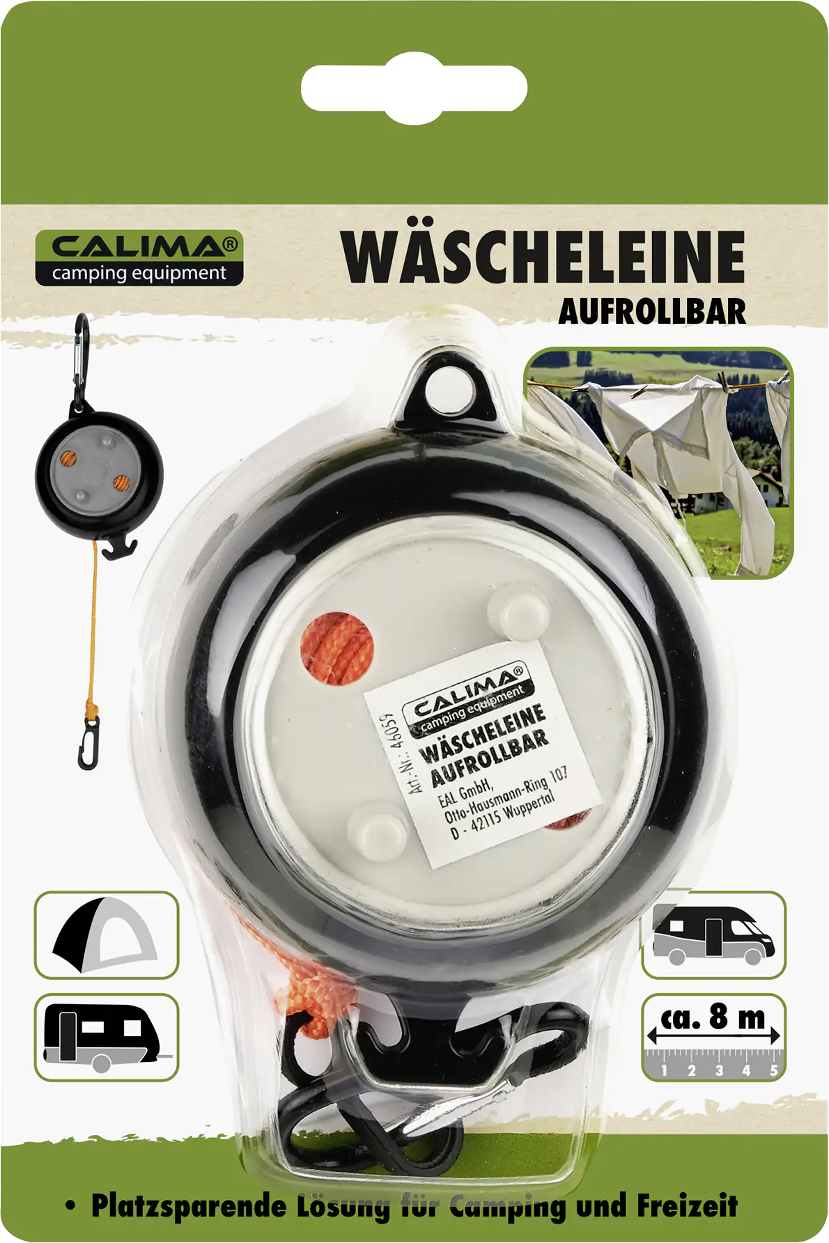Calima Wäscheleine aufrollbar 8m