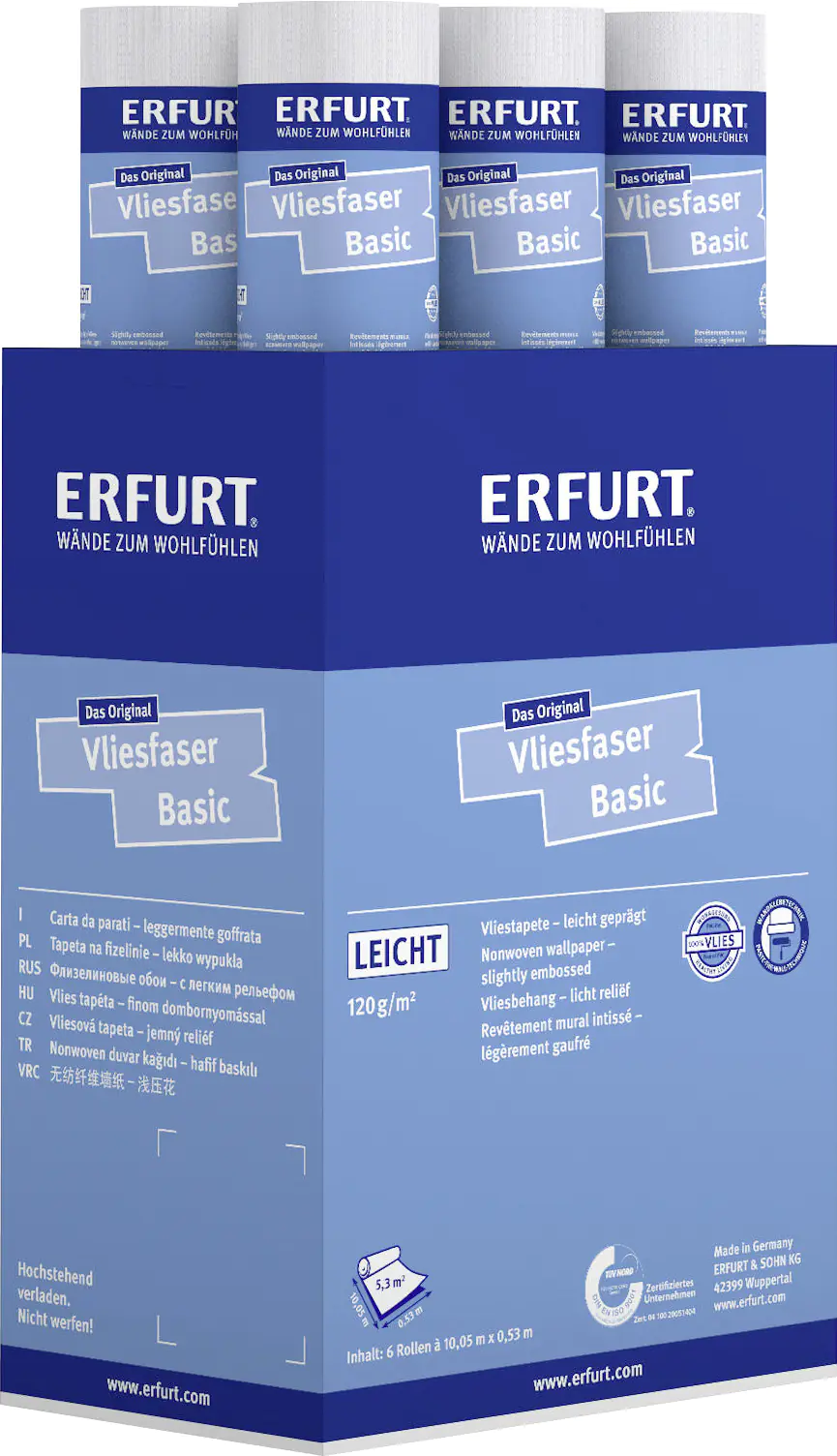 Erfurt Vliestapete Basic 108 weiß 10,05 x 0,53 m
