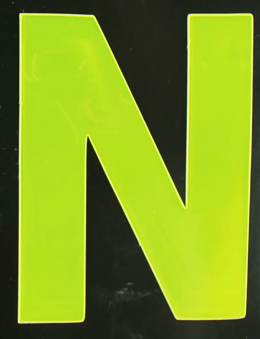 Conacord Reflektierender Klebebuchstabe "N" gelb 80 mm