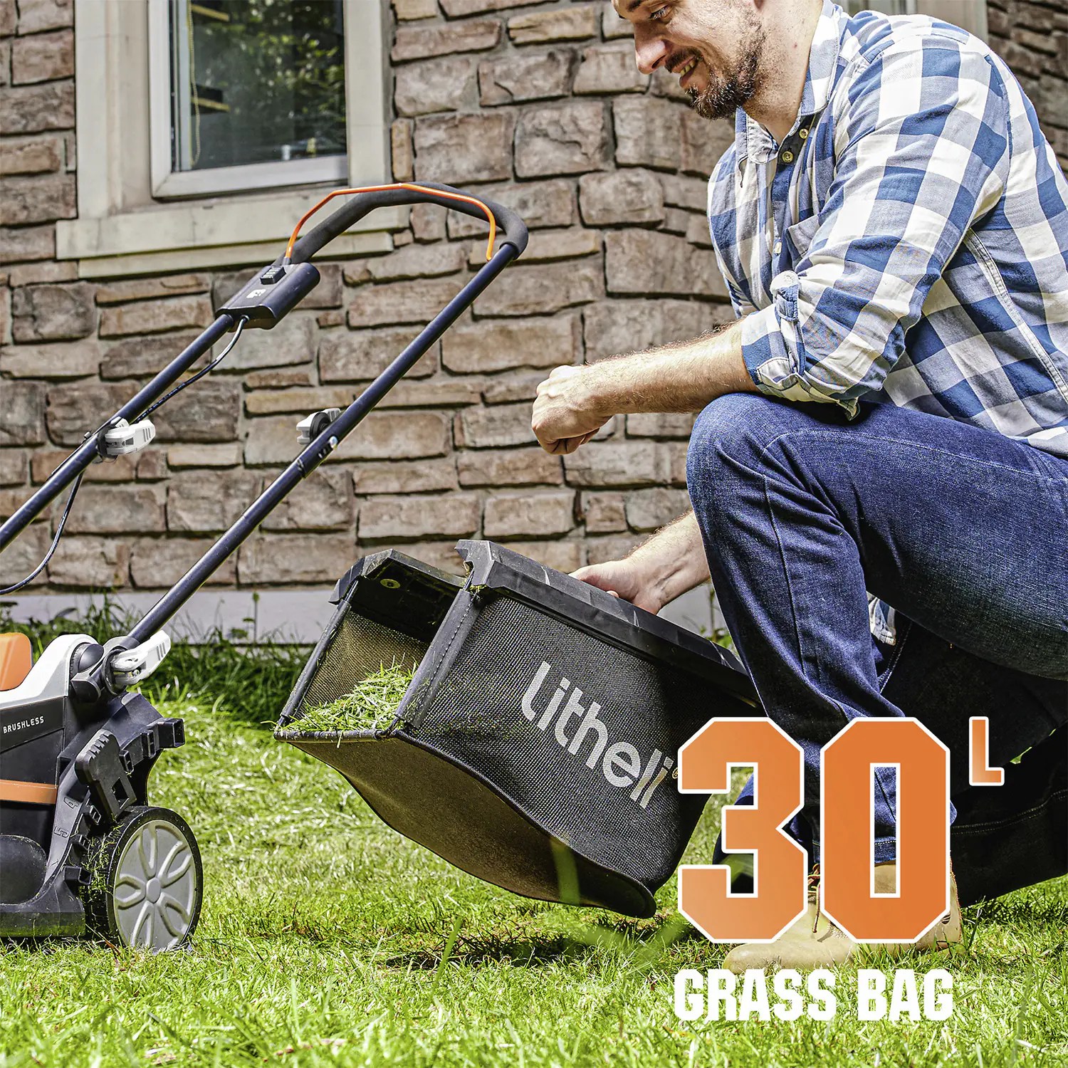 Litheli Akku Rasenmäher Handy+ 20V, 33 cm Schnittbreite inkl. 1 SE-Akku 4 Ah