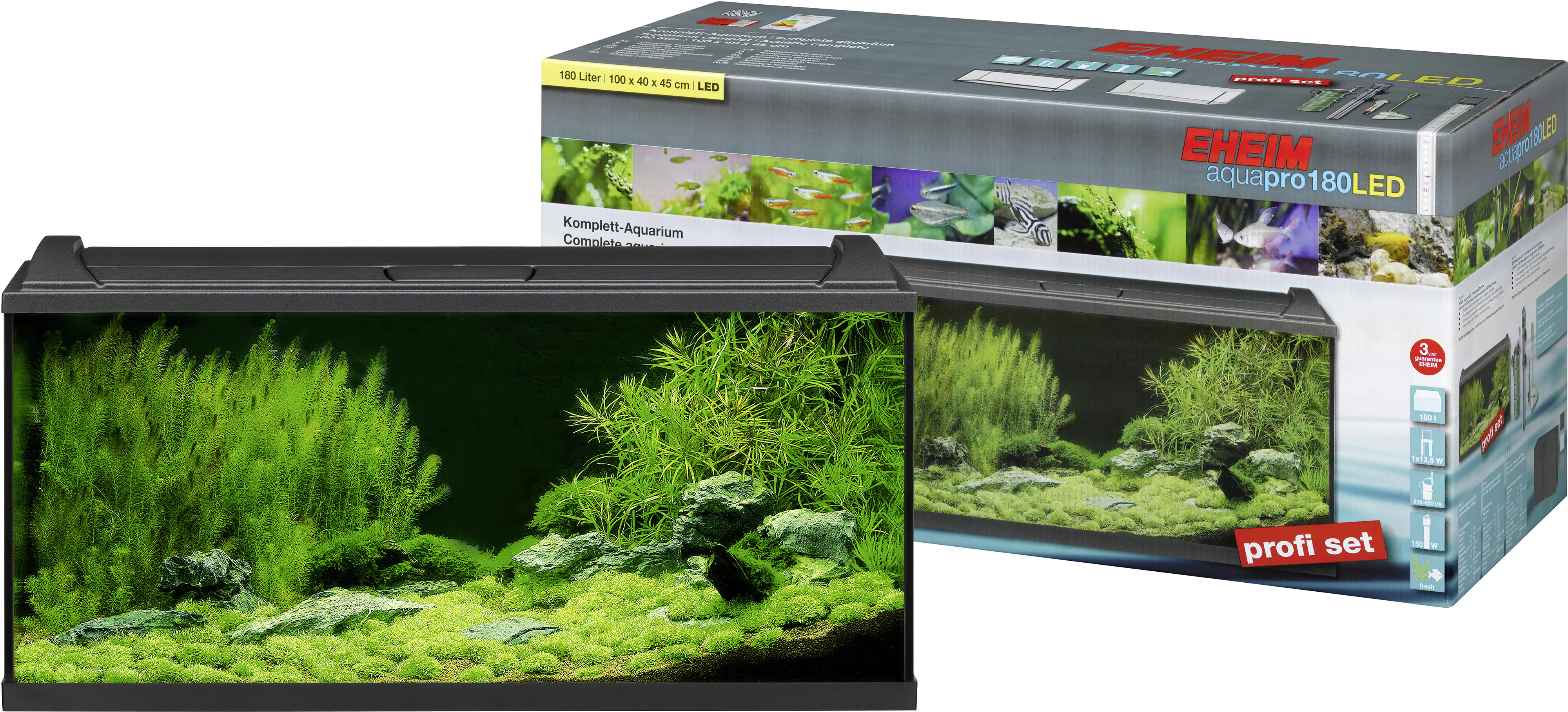 Eheim Aquarium-Komplettset LED aquapro 180 L schwarz