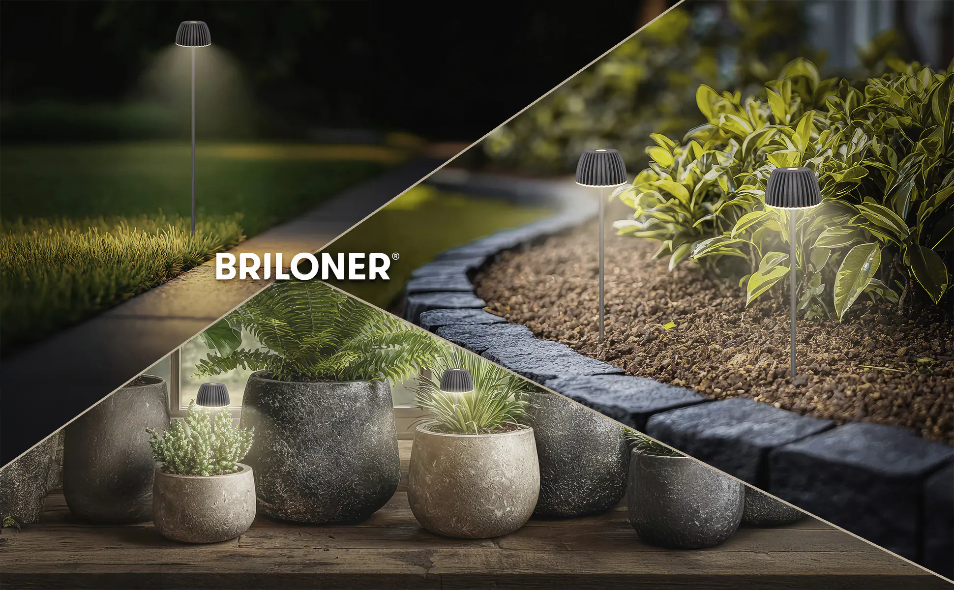 Briloner LED-Gartenleuchte Spießleuchte Riffle anthrazit dimmbar 