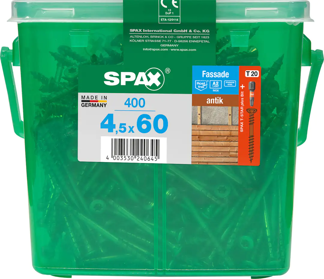Spax Fassadenschrauben 4.5 x 60 mm TX 20 - 400 Stk.