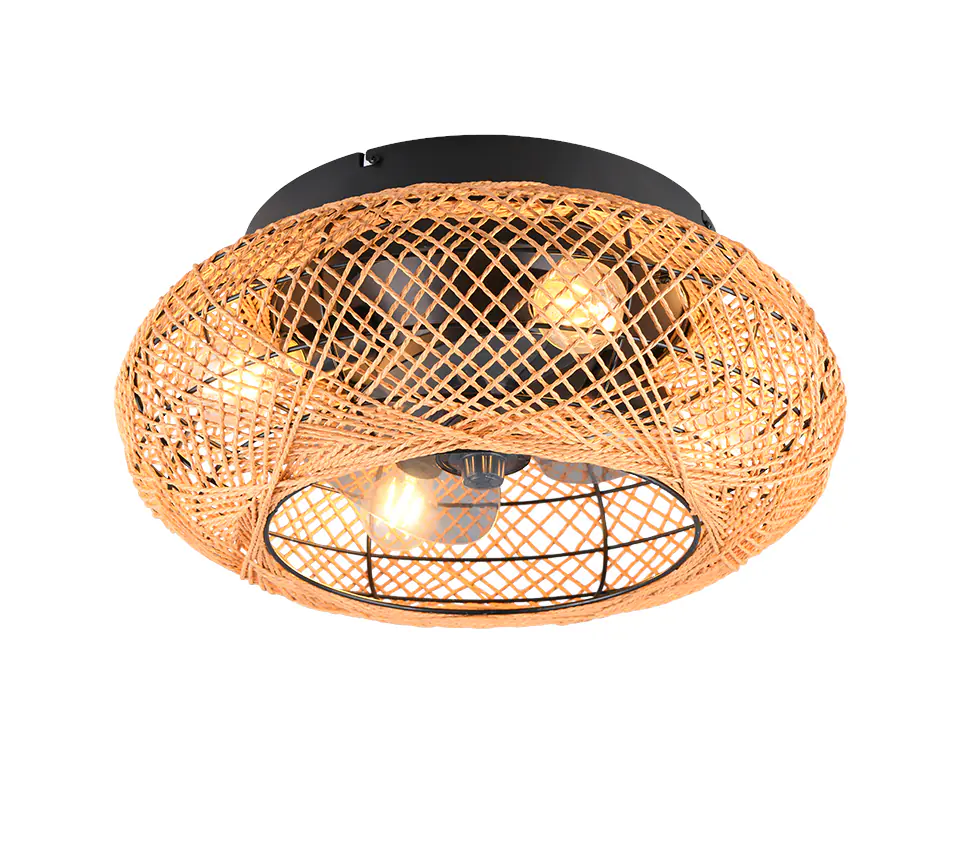Trio Deckenleuchte mit Ventilator Lillesand Ø 50 cm 10 W braun/schwarz matt