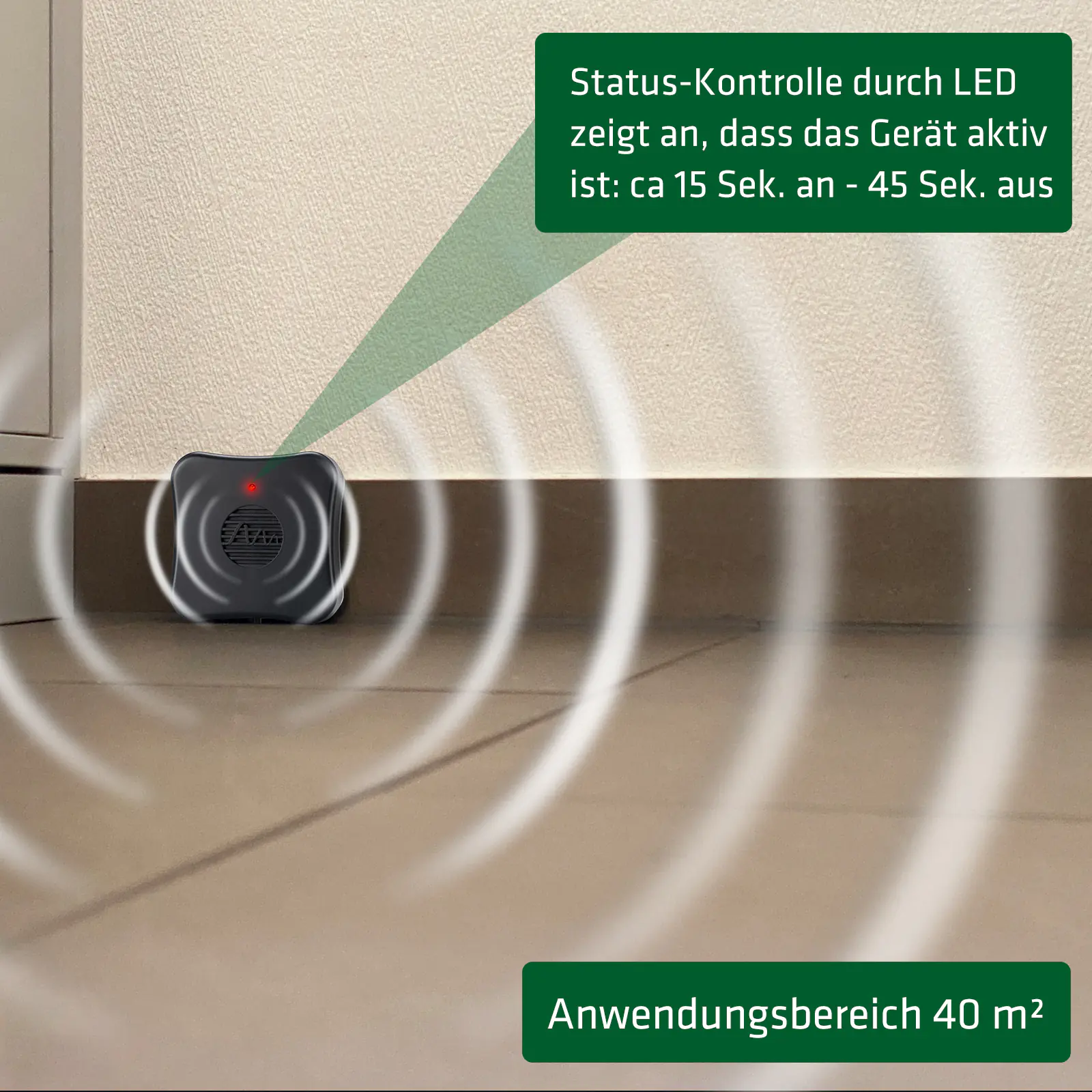 Gardigo Mäusefeindmobil batteriebetriebener Ultraschall-Mäuseschreck