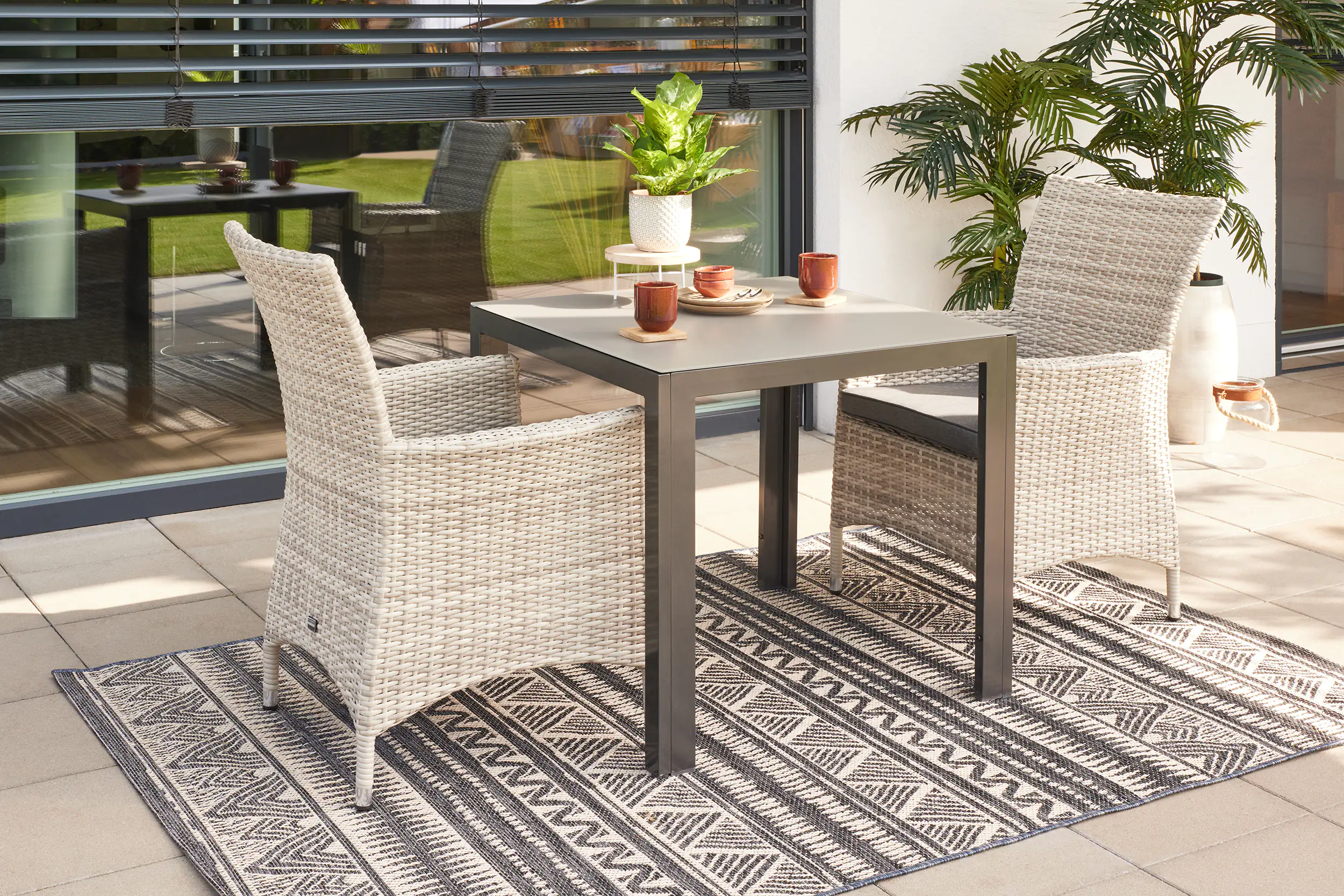 Primaster Diningsessel Nardo XL aus Kunststoffgeflecht, greyline