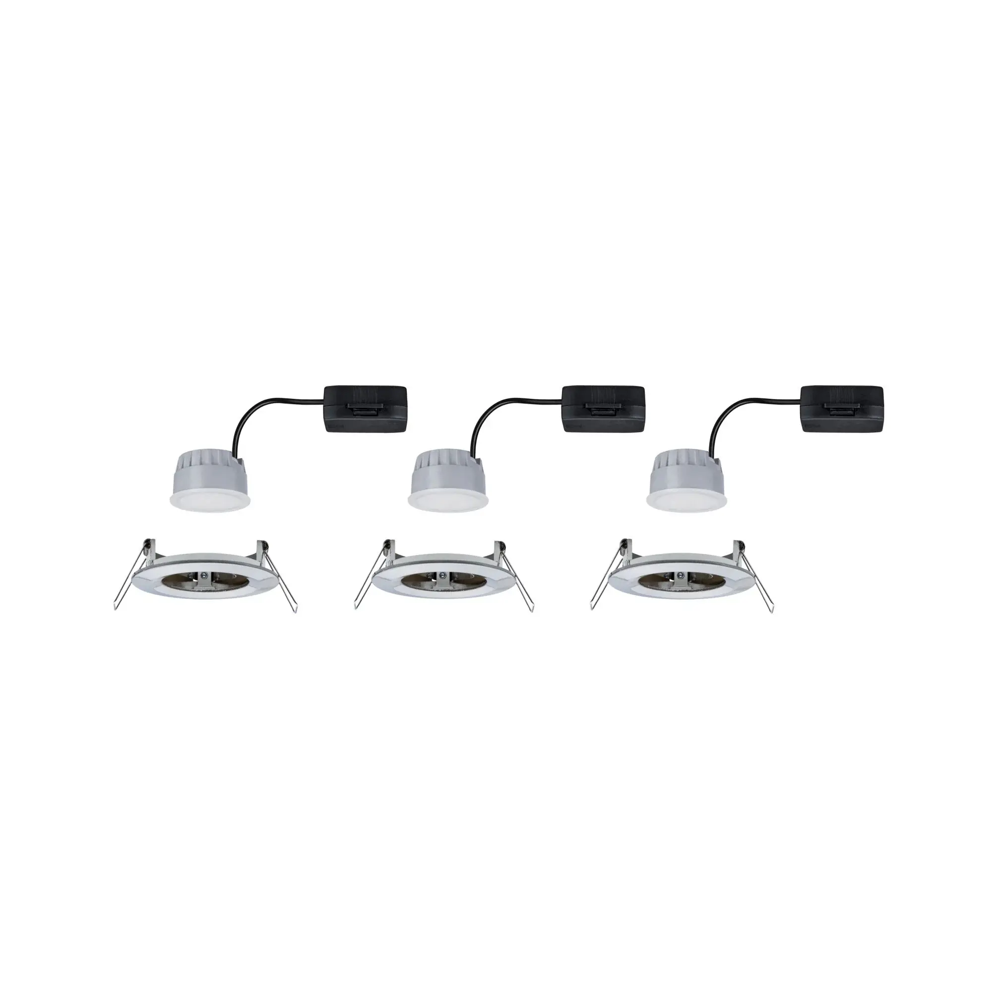 Paulmann LED Einbauleuchte Nova eisen gebürstet 3-stepdimmbar rund starr 3er Set