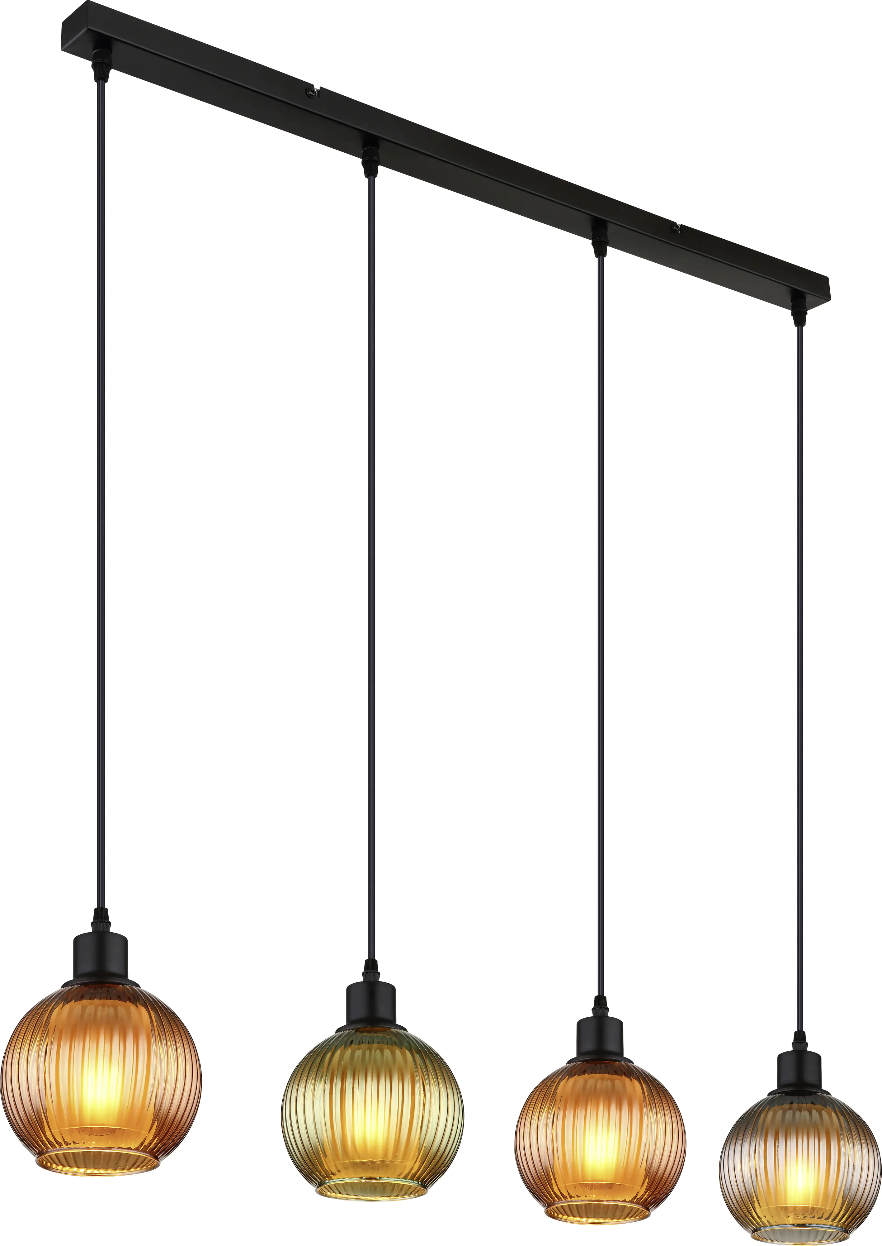 Globo 4er Hängeleuchte Zumba schwarz 90 x 15 x 120 cm E27