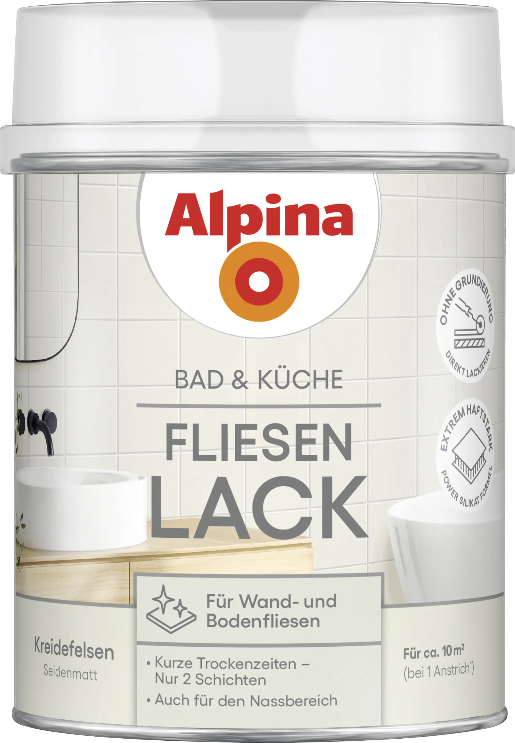 Alpina Fliesenlack Bad & Küche 2K kreidefelsen 750 ml