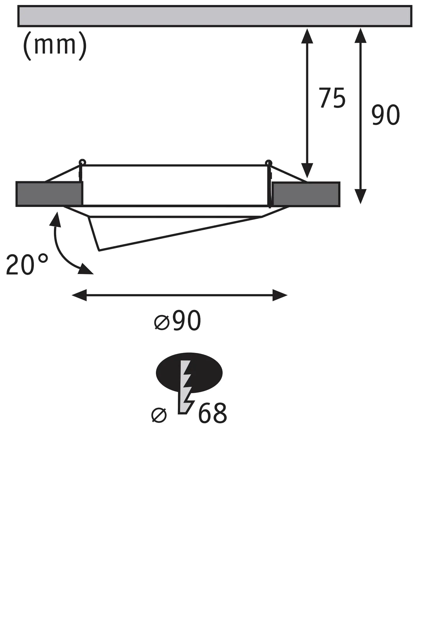 Paulmann LED Einbauleuchte Base 5W warmweiß  Eisen