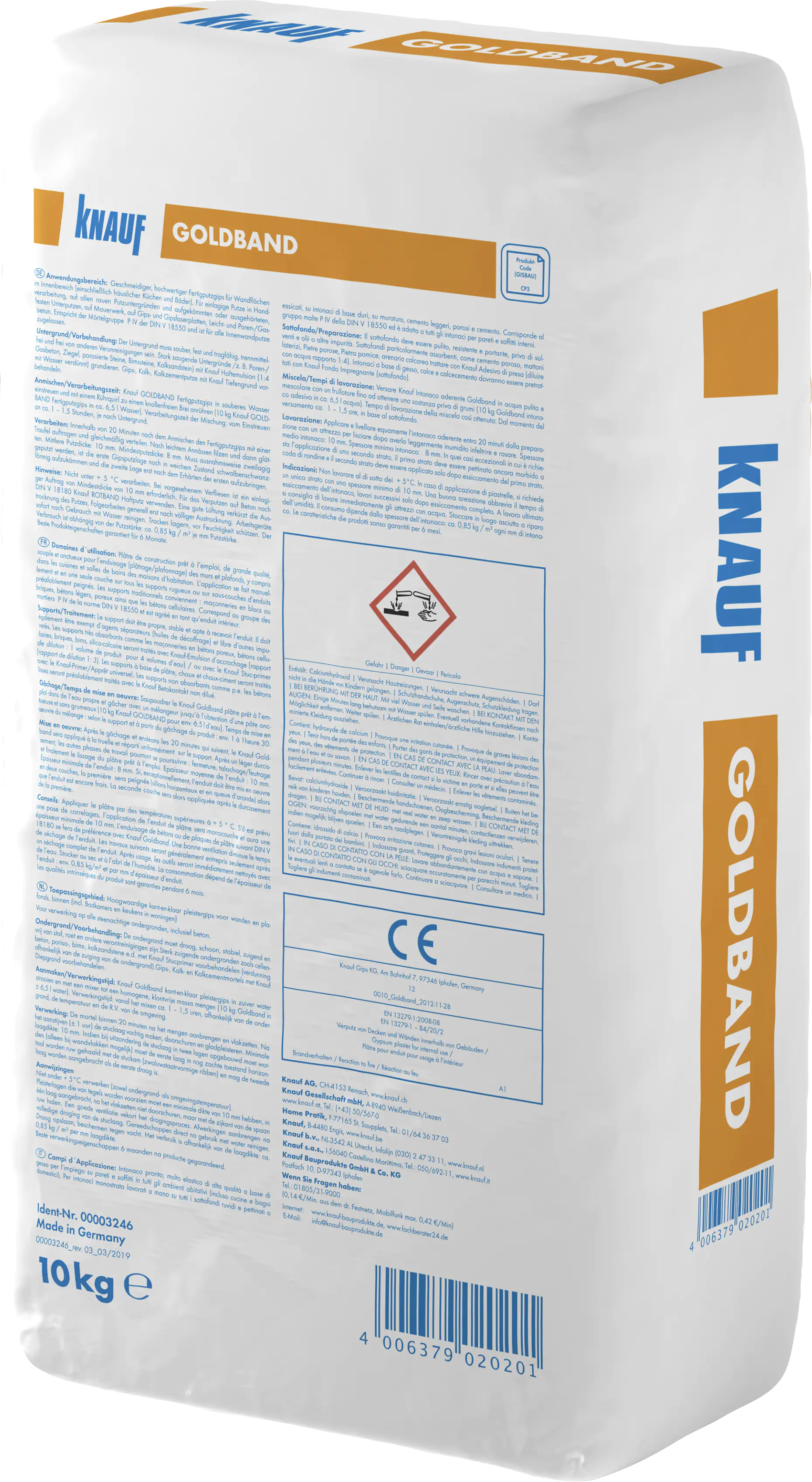 Knauf Goldband Fertigputzgips hellgrau, 10 kg