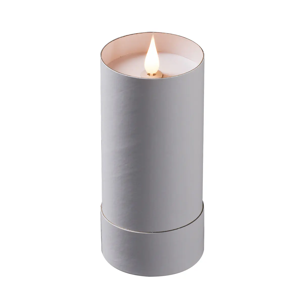 Konstsmide LED Kerze mit Deckel 3D Flamme warmweiß 15,5 x Ø 7 cm weiß