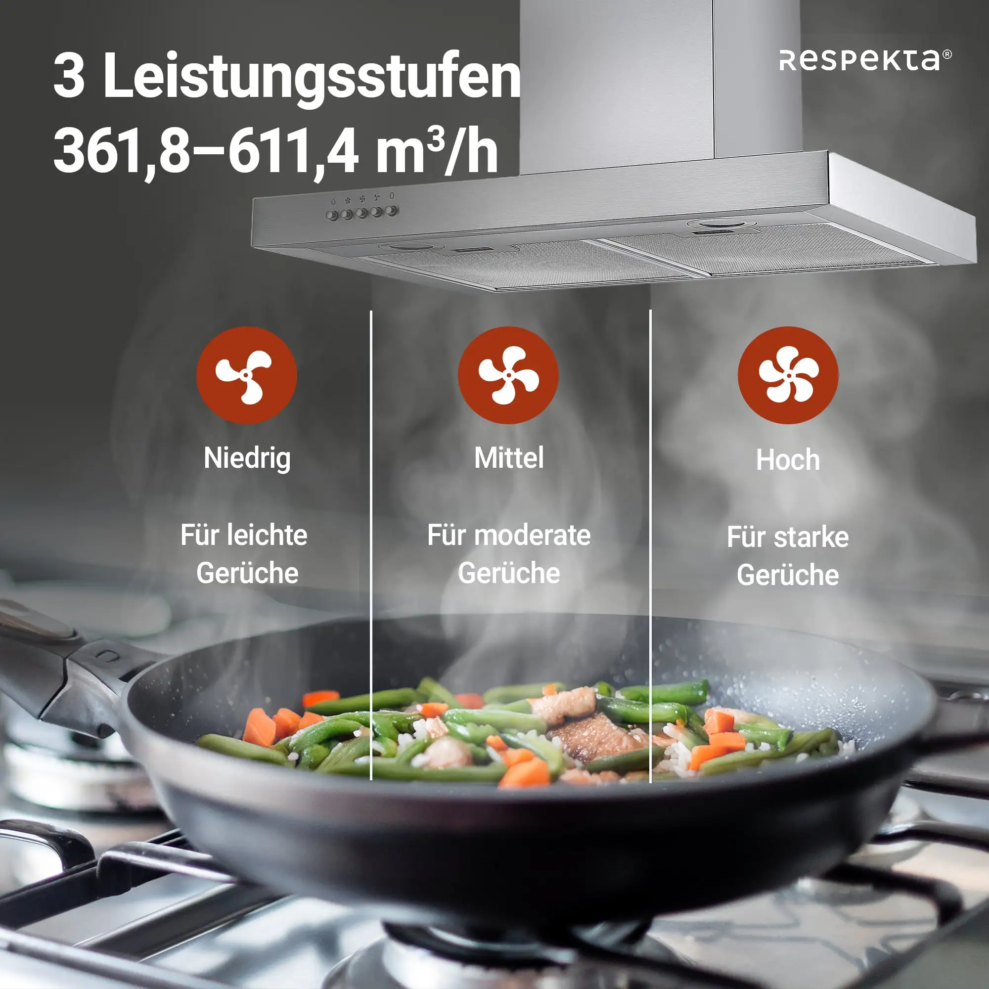 respekta Dunstabzugshaube Edelstahl 60 cm Typ / Modell: CH 22098 IXB 60 cm
