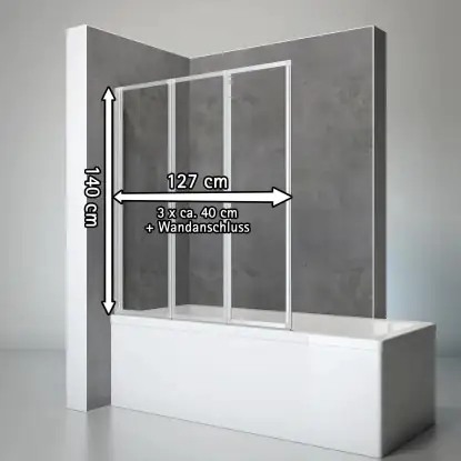 Schulte Badewannenaufsatz Alu natur 127 x 140 cm Kunstglas