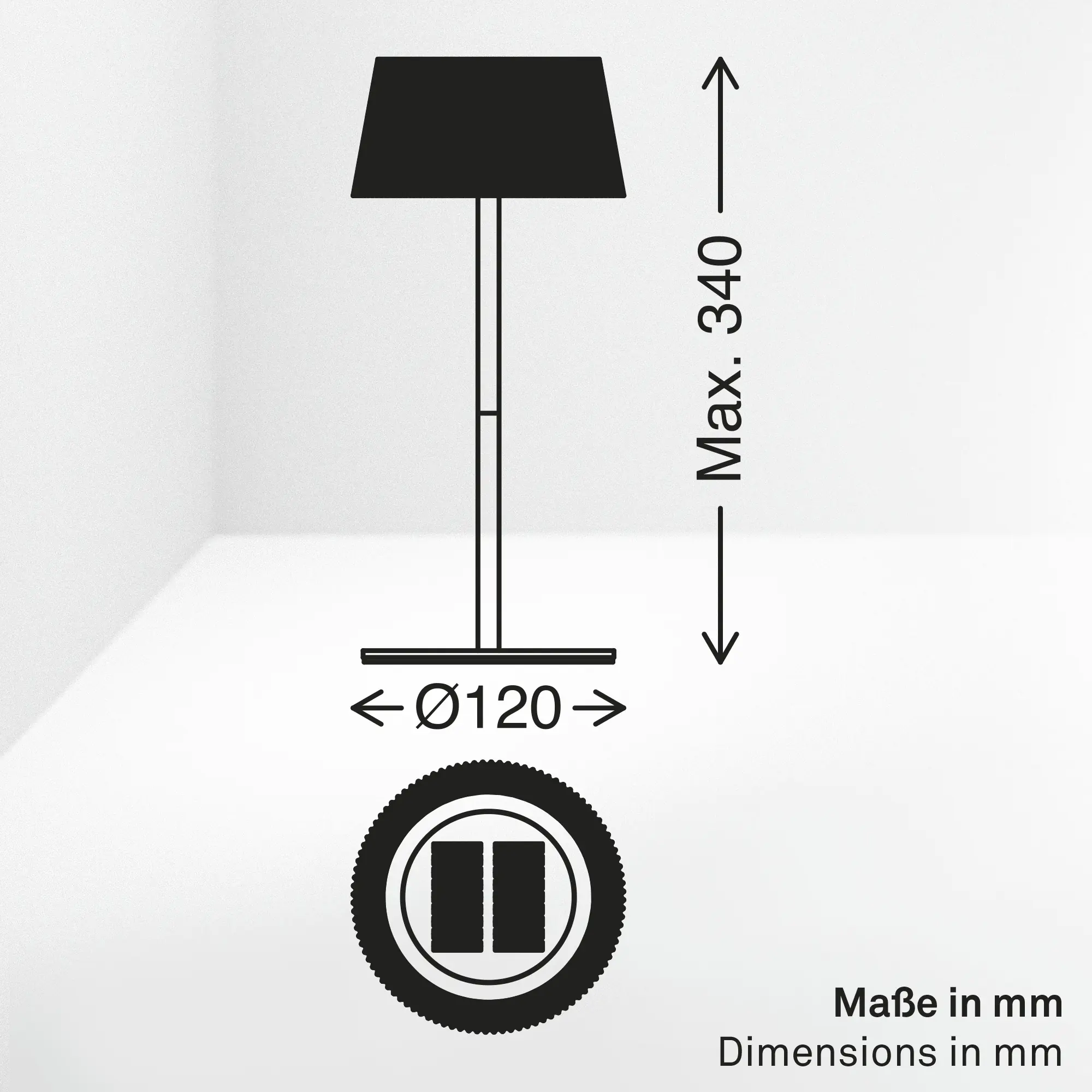 Briloner LED Solar-Tischleuchte Alia Ø 12 x 34 cm warmweiß-kaltweiß beige dimmbar