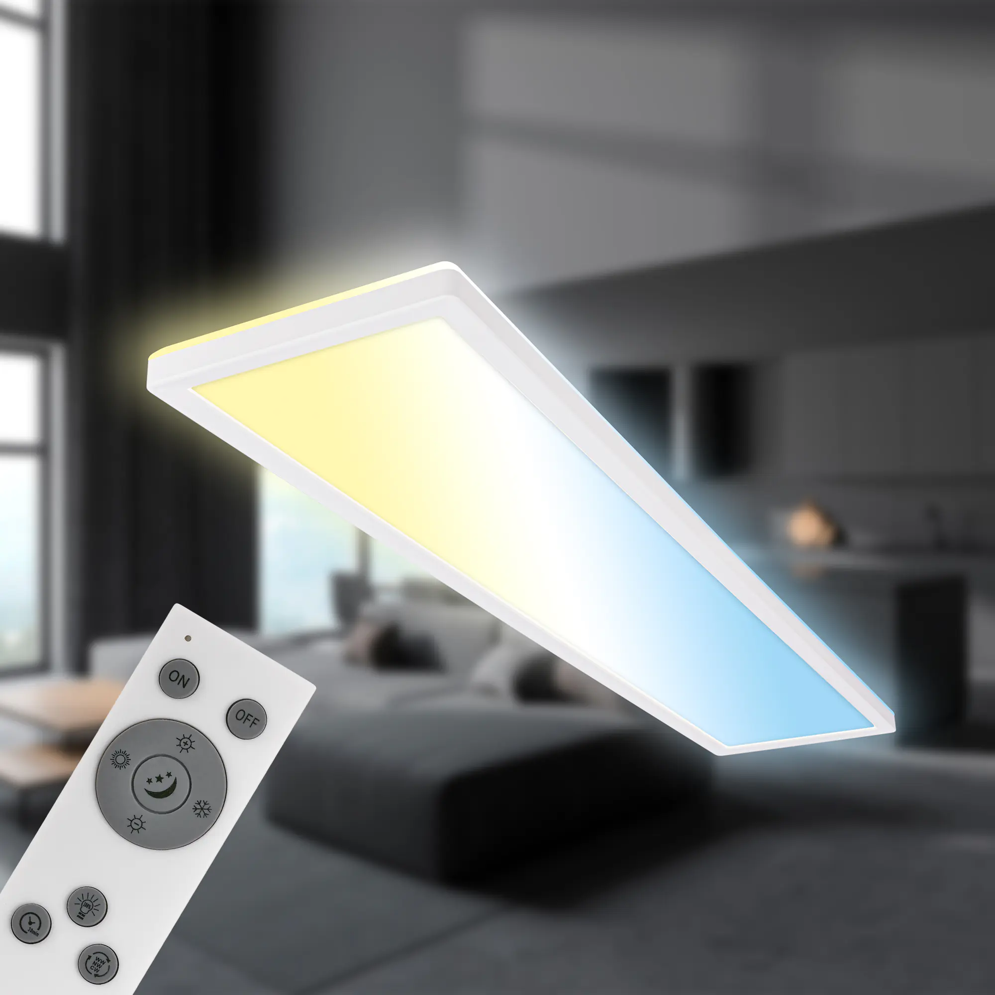 Briloner LED Panel Tava 36W 98x20x3 weiß dimmbar warmweiß-kaltweiß
