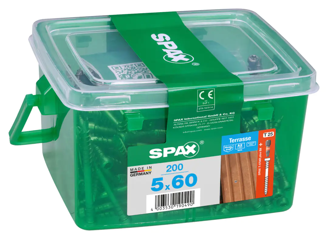 Spax Terrassenschrauben 5.0 x 60 mm TX 25 Zylinderkopf - 200 Stk.