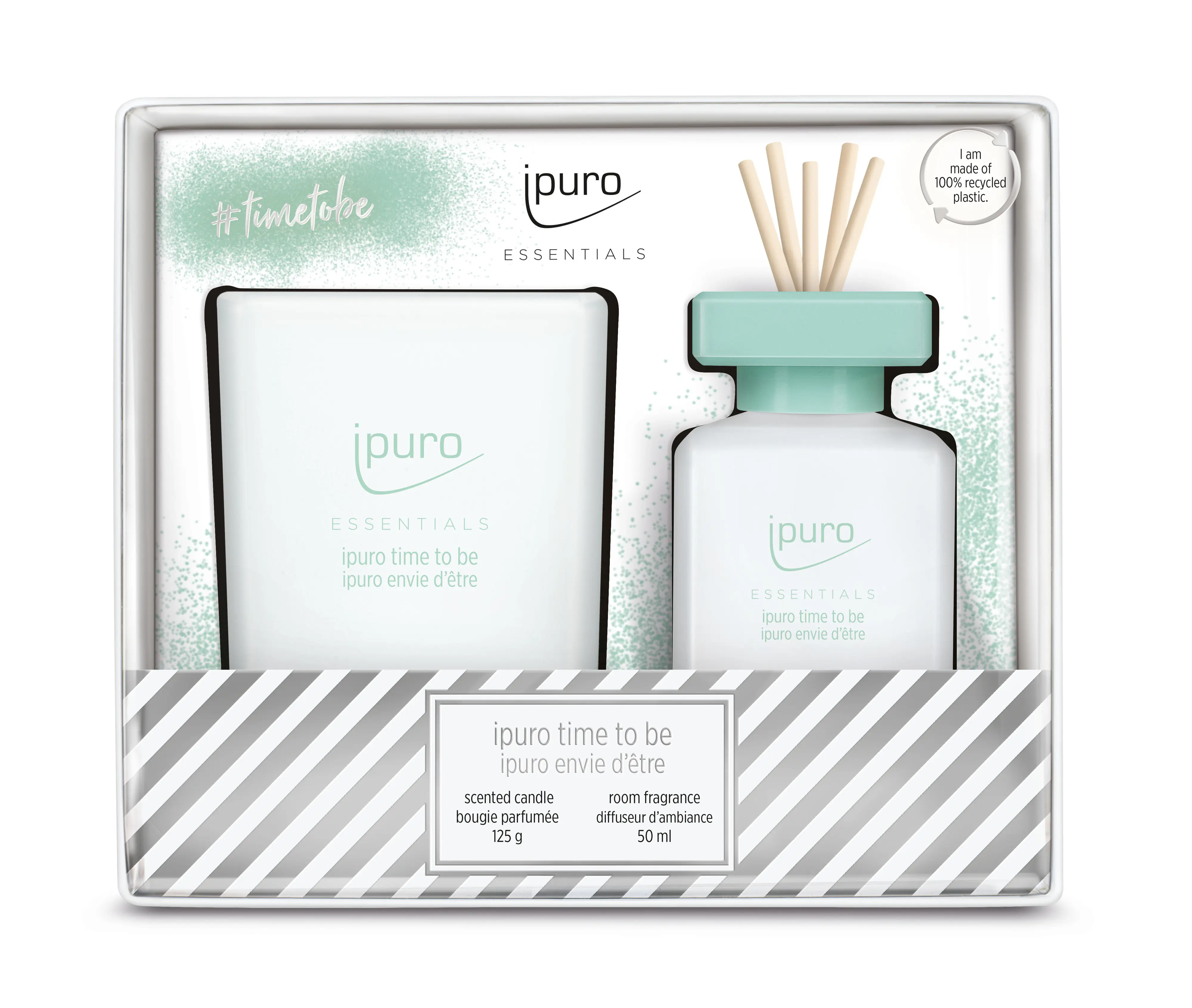 ipuro Raumduft & Duftkerze Essentials time to be 50 ml + 125 g