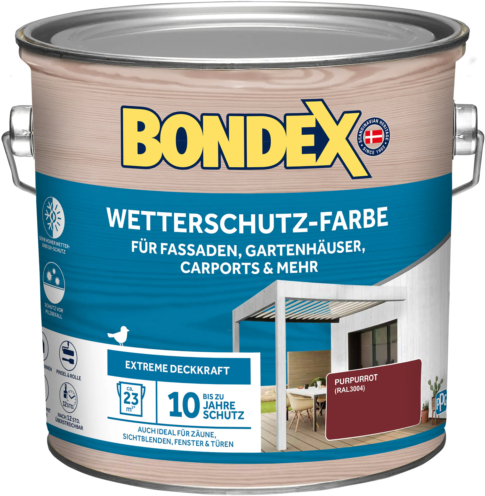 Bondex Wetterschutzfarbe 2,5 L purpurrot