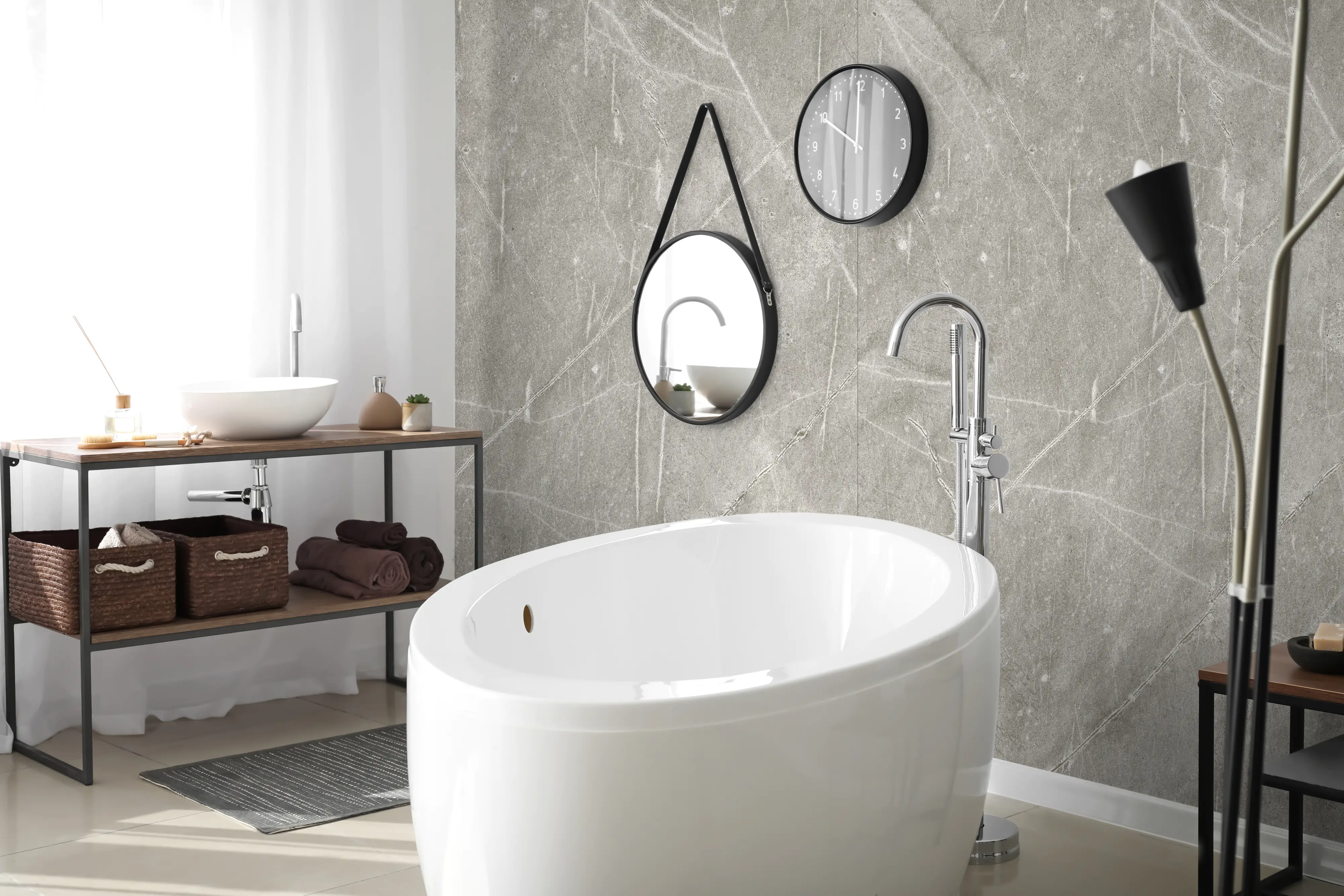 Wandpaneel Rocko Grey Atlantic 265 x 123 x 0,4 cm grau