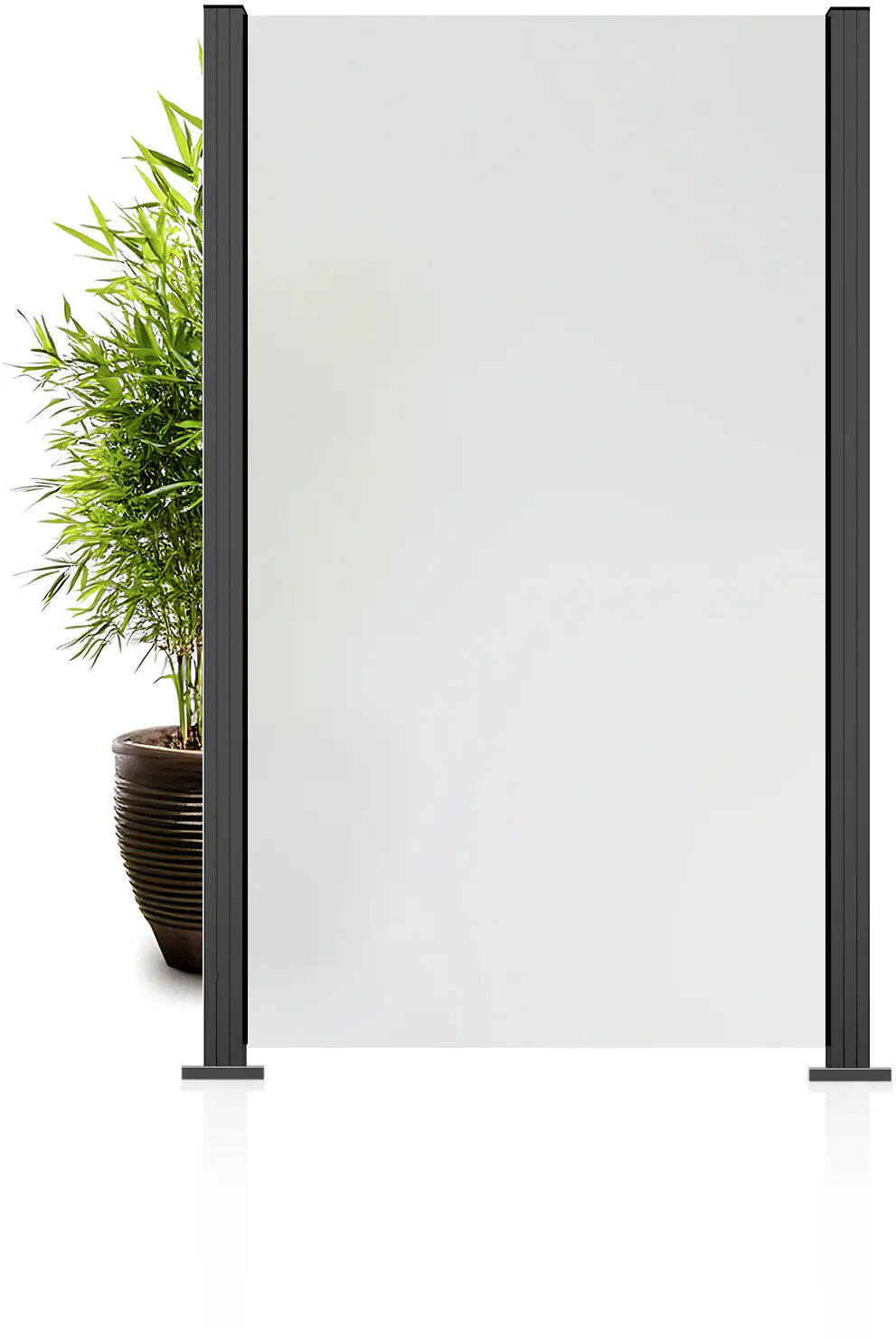 Ambiente Glaszaun Grundset Klarglas mit Siebdruck 187 x 107,2 cm  anthrazit