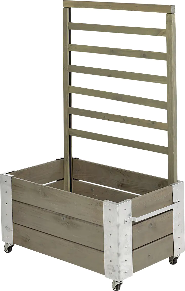 Plus Blumenkasten Cubic 87 x 50 x 130 cm graubraun mit Räder