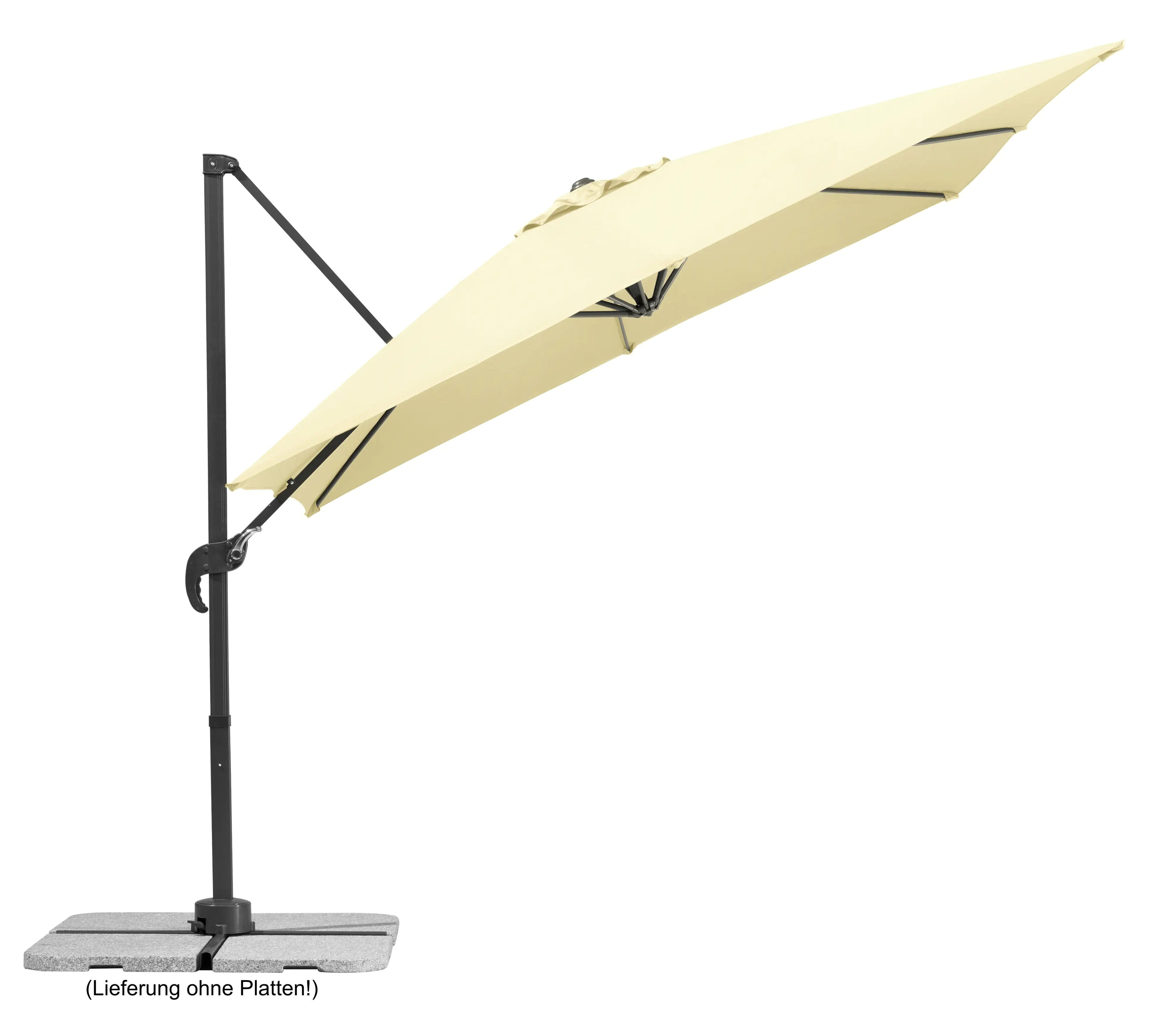 Schneider Ampelschirm Rhodos Junior natur 270 x 270 cm inkl. Sonnenschirmhülle