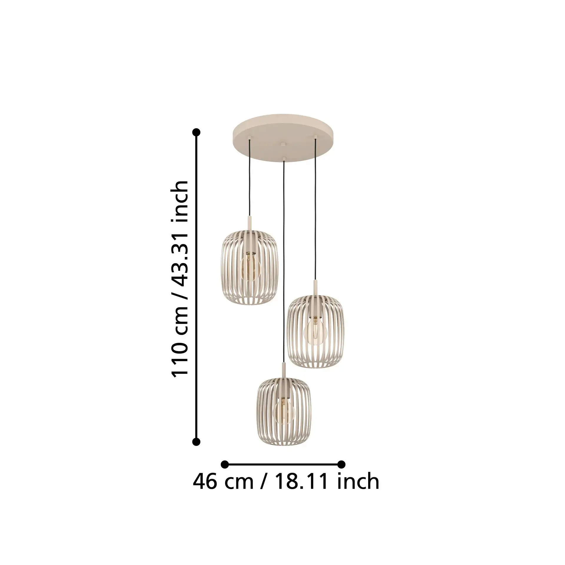 Eglo Hängeleuchte Romazzina sand rund 46 x 110 cm