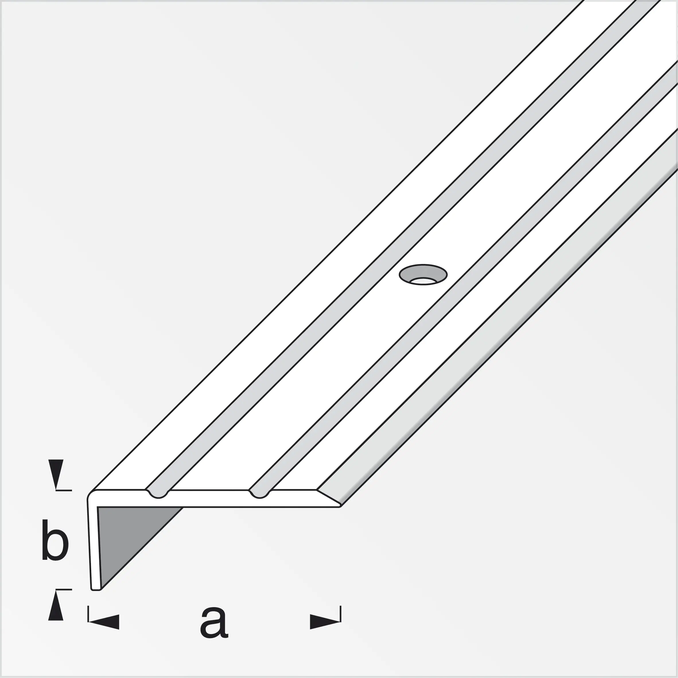 alfer Abschlussprofil 1 m, 25 x 10 mm Aluminium eloxiert titan