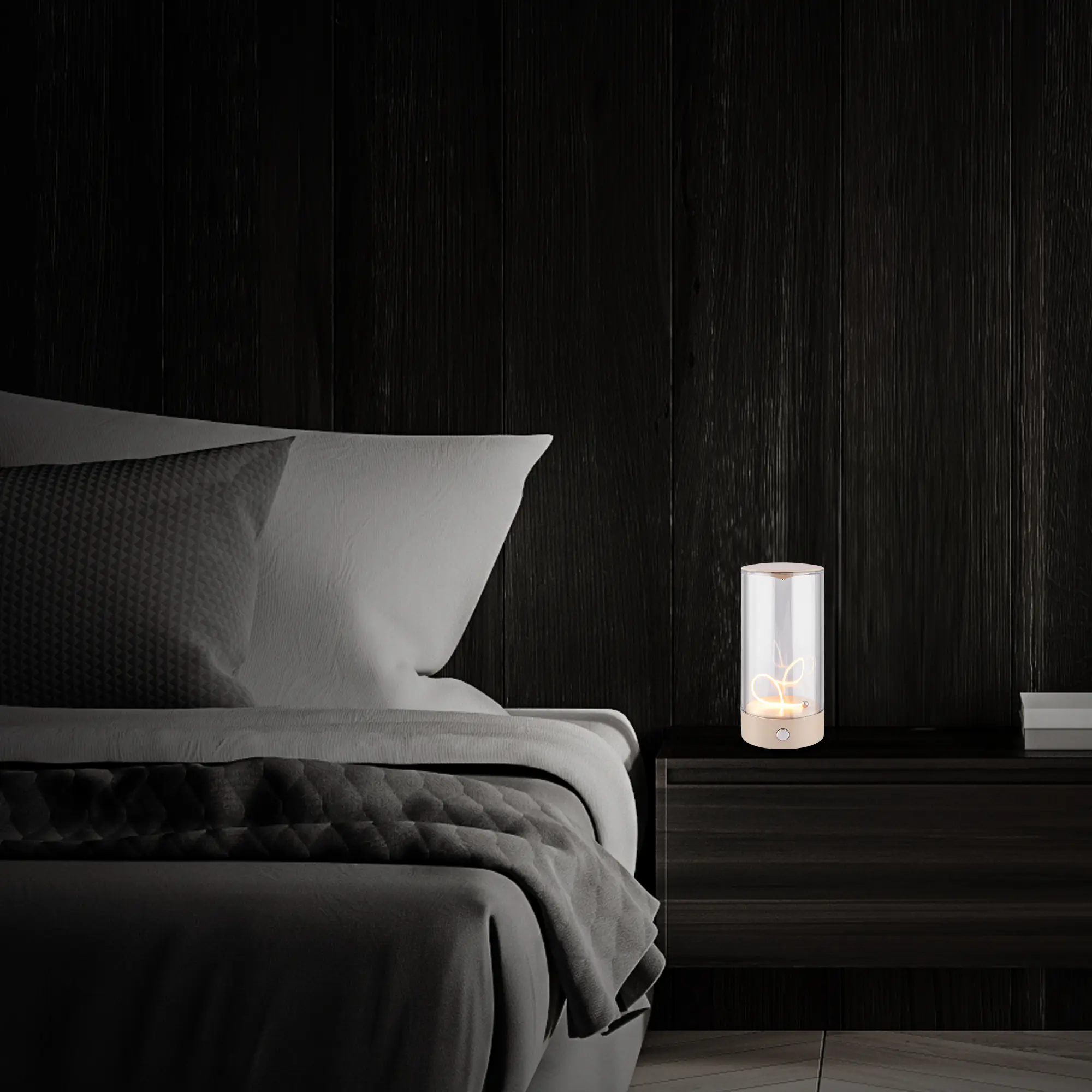 Briloner LED Akku-Tischleuchte Wiggle beige 15 cm warmweiß dimmbar