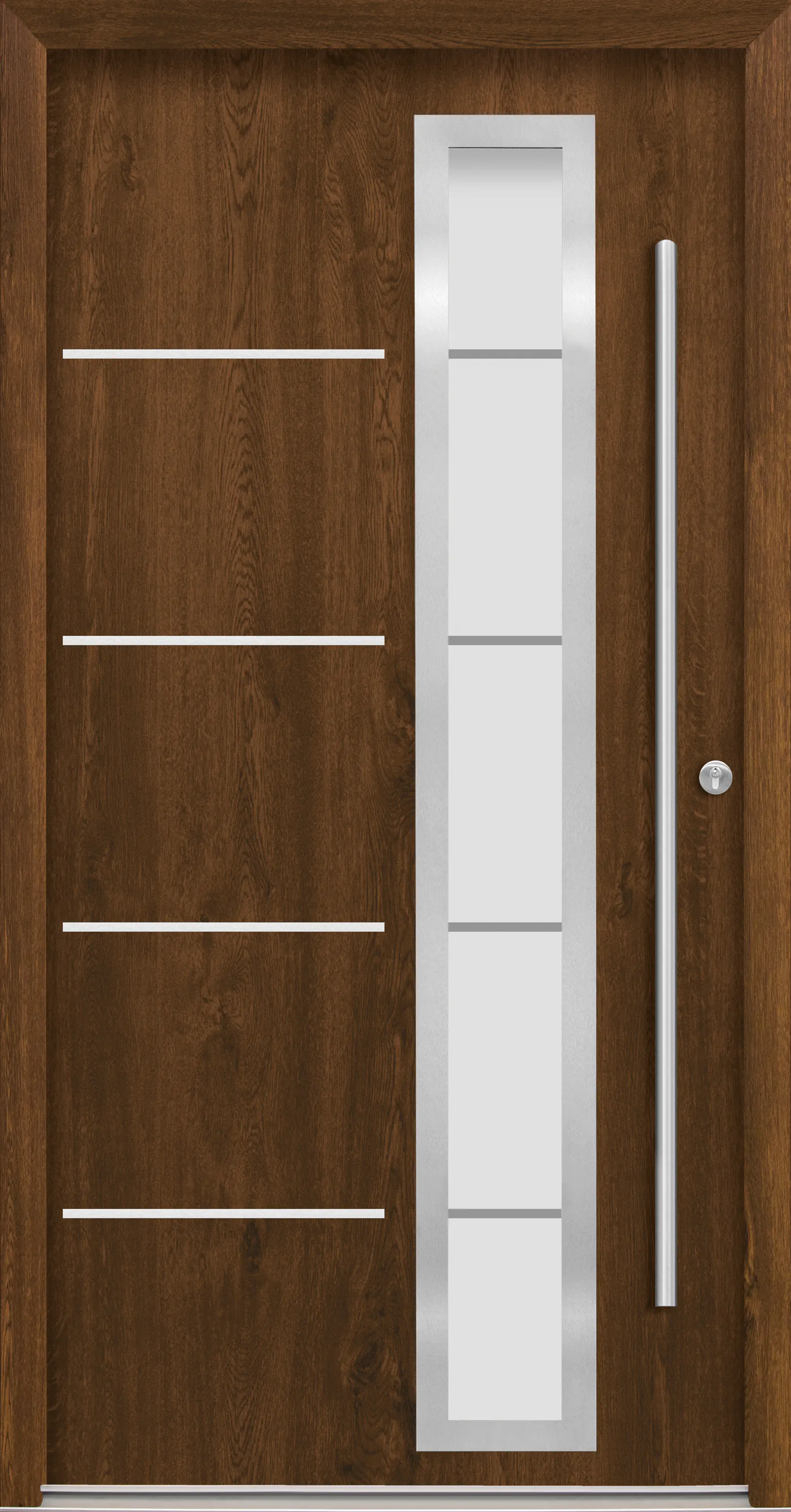 Splendoor Haustür Passivedoor Premium B06 Nussbaum DIN Rechts 100 x 210 cm